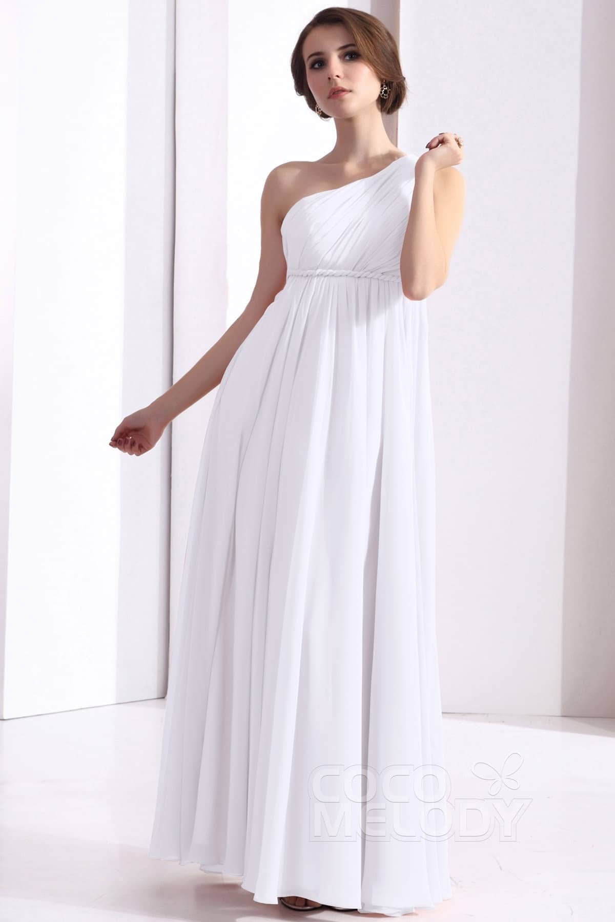 COCOMELODY Sheath Floor Length Chiffon Bridesmaid Dress COSF1300D 