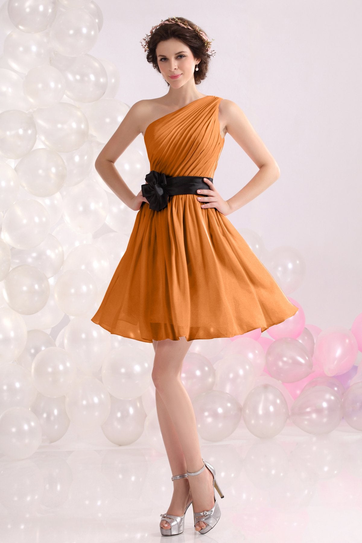 COCOMELODY A-Line Short-Mini Chiffon Bridesmaids Dress COZB1301C 