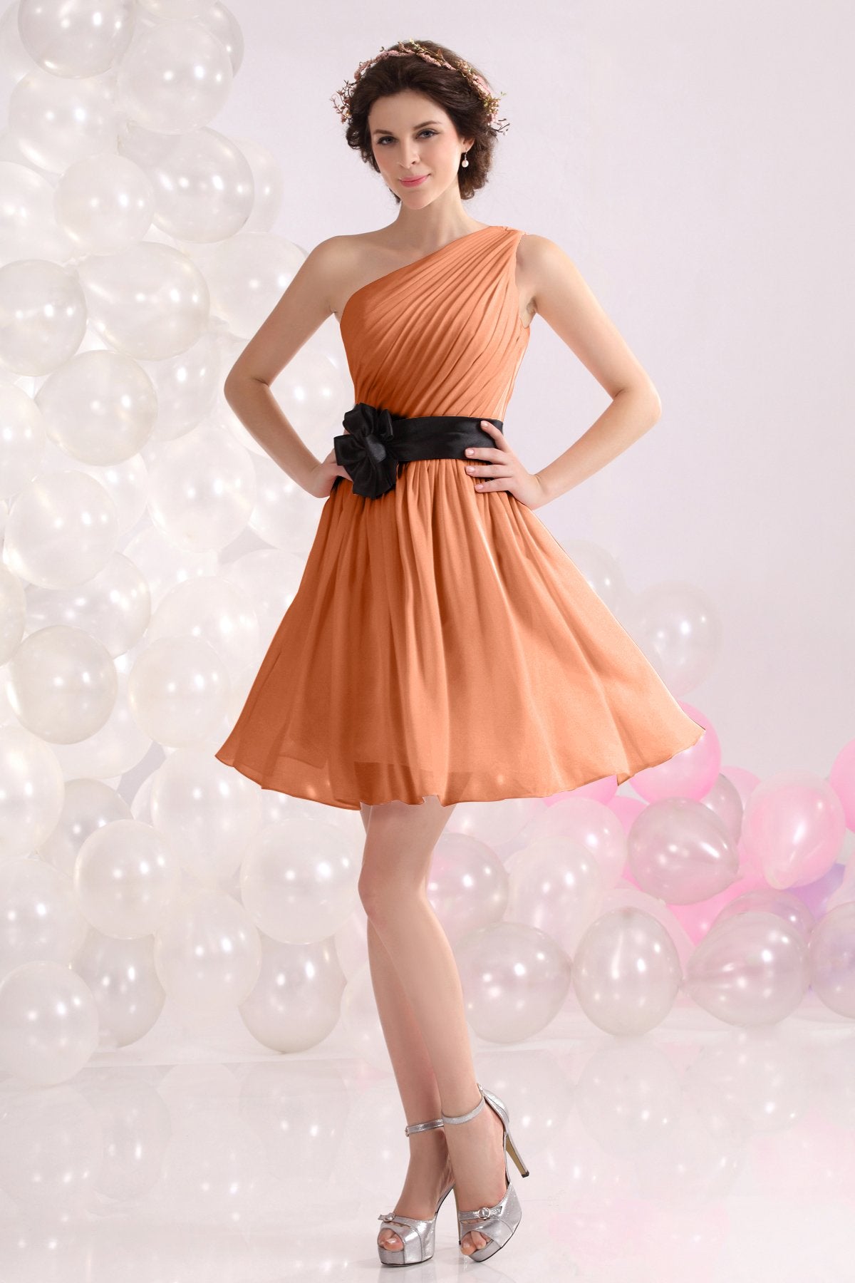 COCOMELODY A-Line Short-Mini Chiffon Bridesmaids Dress COZB1301C 