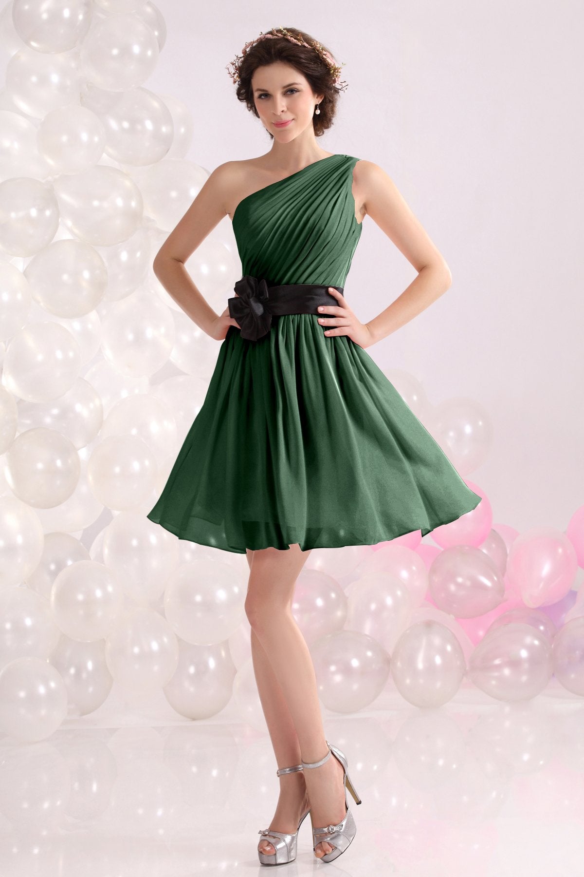 COCOMELODY A-Line Short-Mini Chiffon Bridesmaids Dress COZB1301C 