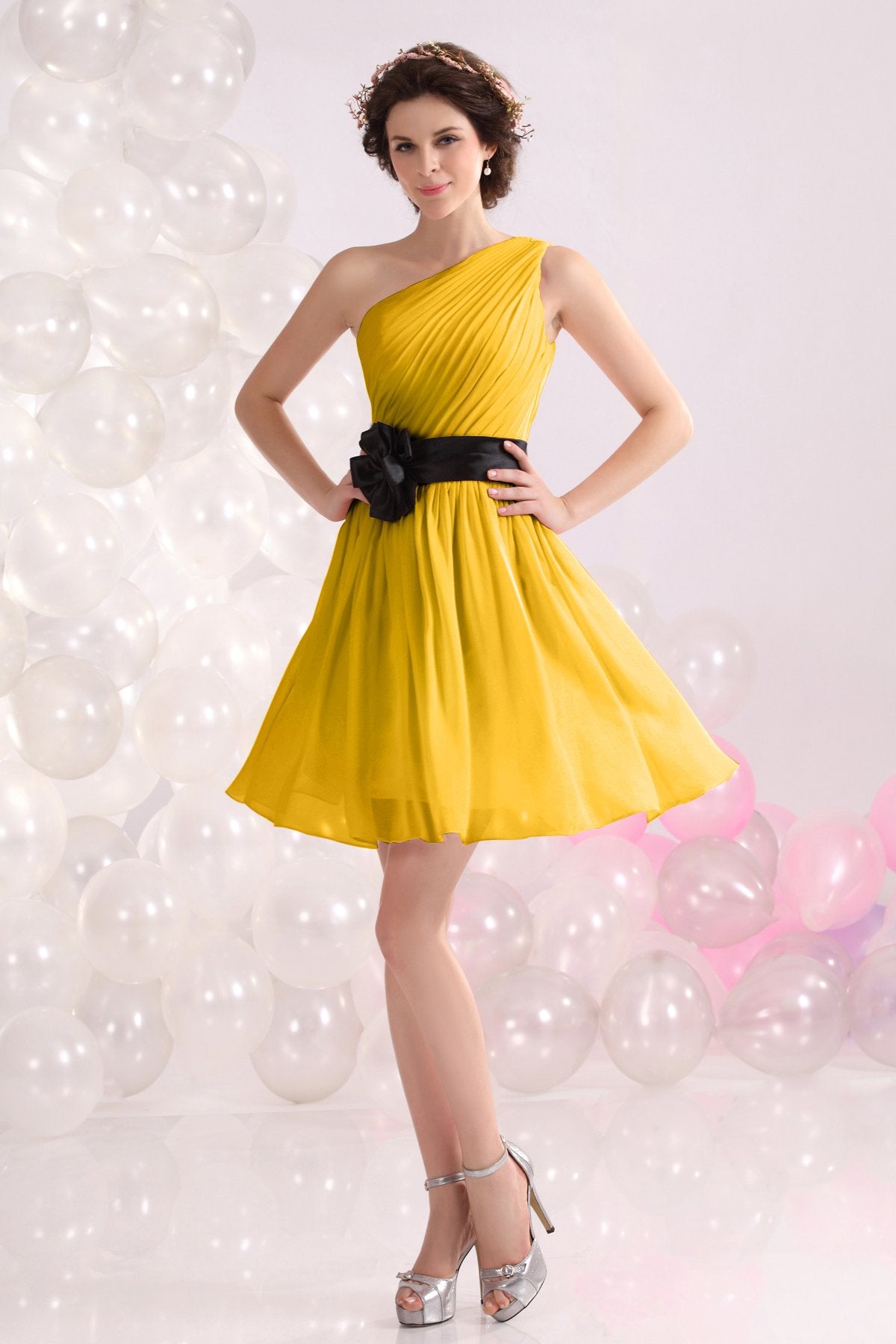 COCOMELODY A-Line Short-Mini Chiffon Bridesmaids Dress COZB1301C 