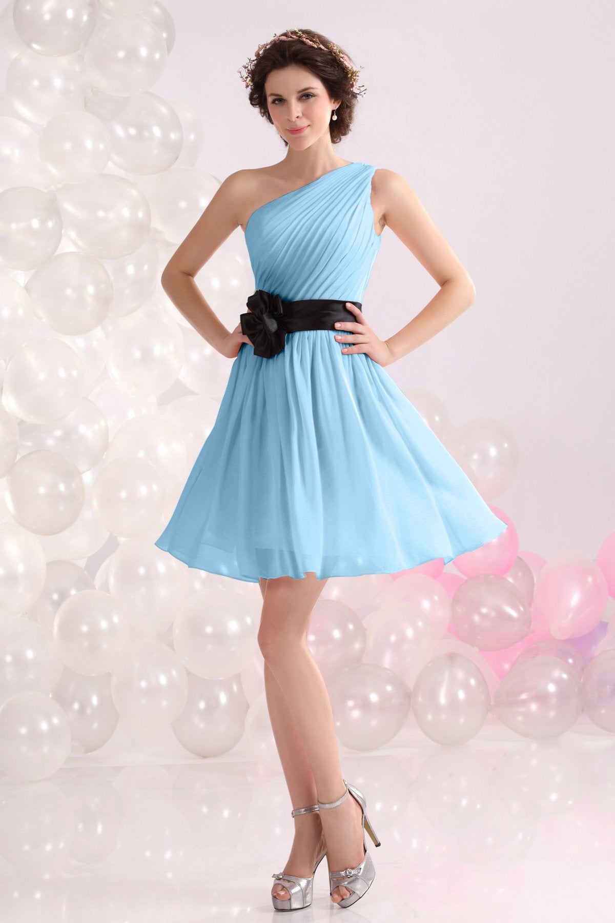 COCOMELODY A-Line Short-Mini Chiffon Bridesmaids Dress COZB1301C 