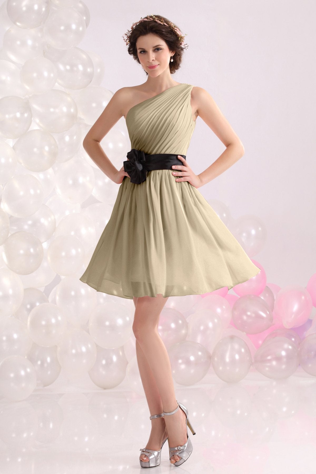 COCOMELODY A-Line Short-Mini Chiffon Bridesmaids Dress COZB1301C 