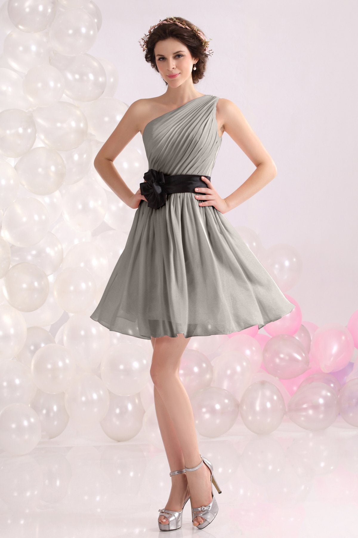 COCOMELODY A-Line Short-Mini Chiffon Bridesmaids Dress COZB1301C 