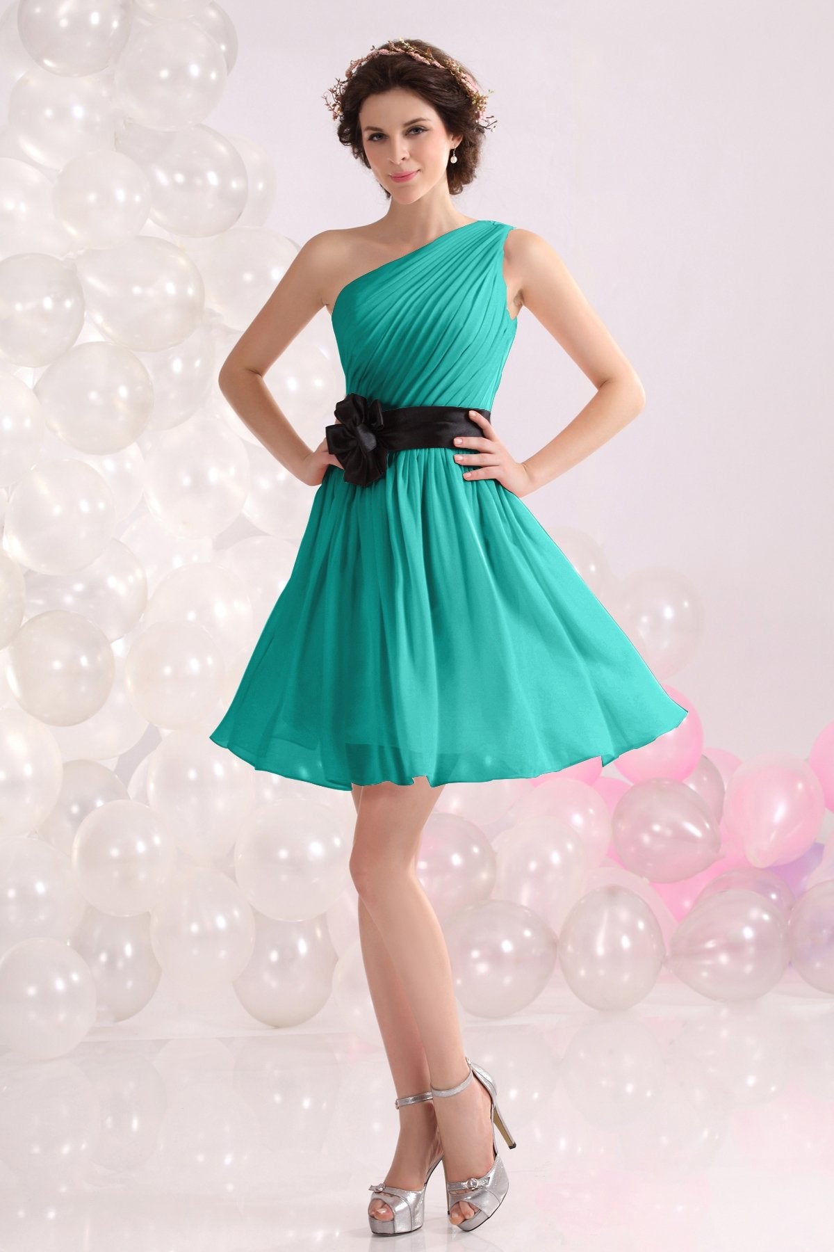 COCOMELODY A-Line Short-Mini Chiffon Bridesmaids Dress COZB1301C 