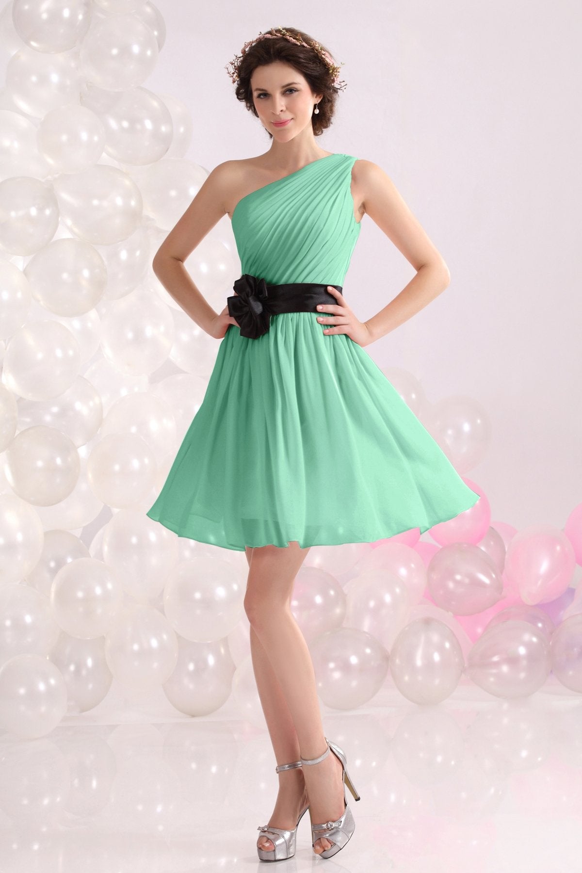 COCOMELODY A-Line Short-Mini Chiffon Bridesmaids Dress COZB1301C 