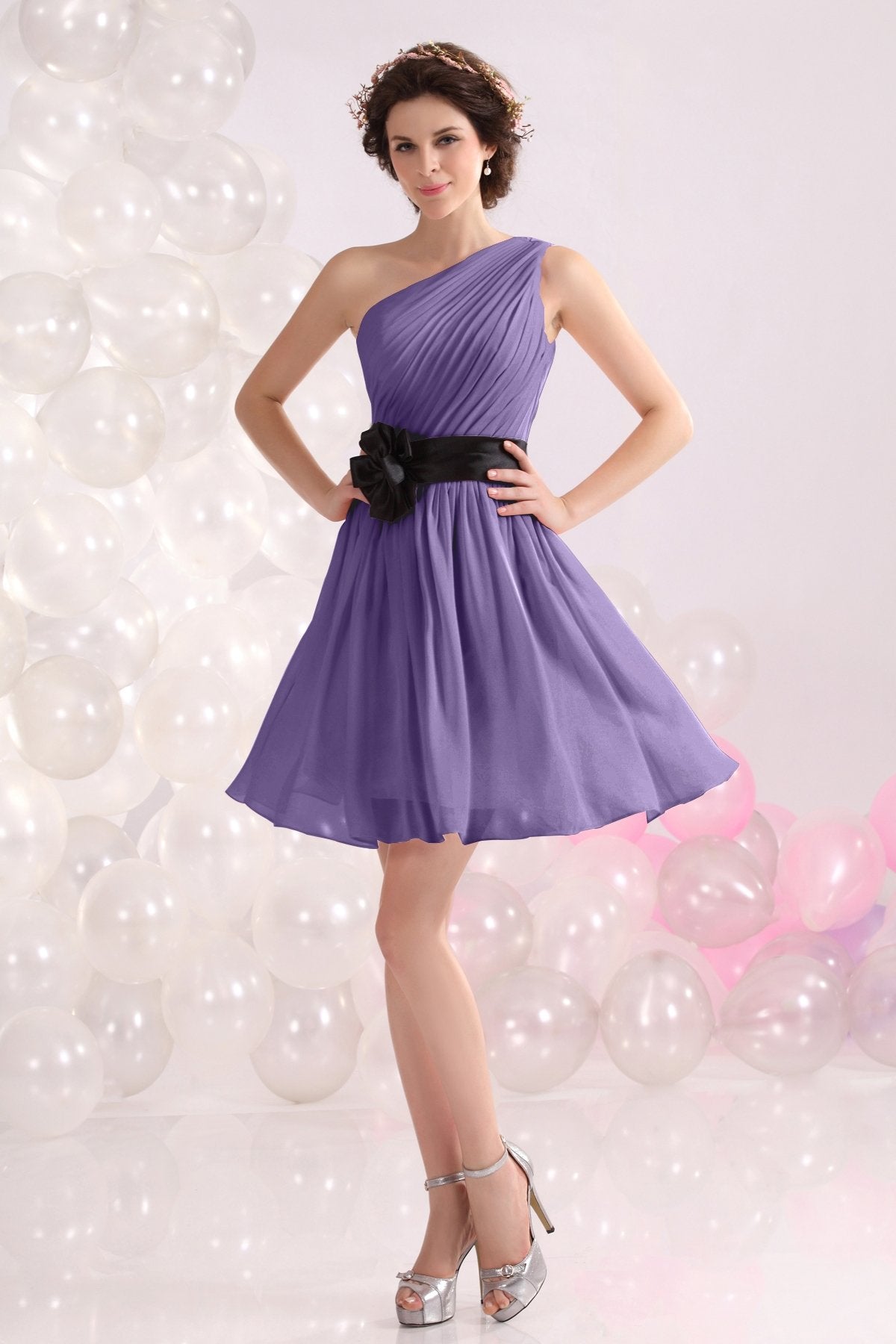 COCOMELODY A-Line Short-Mini Chiffon Bridesmaids Dress COZB1301C 