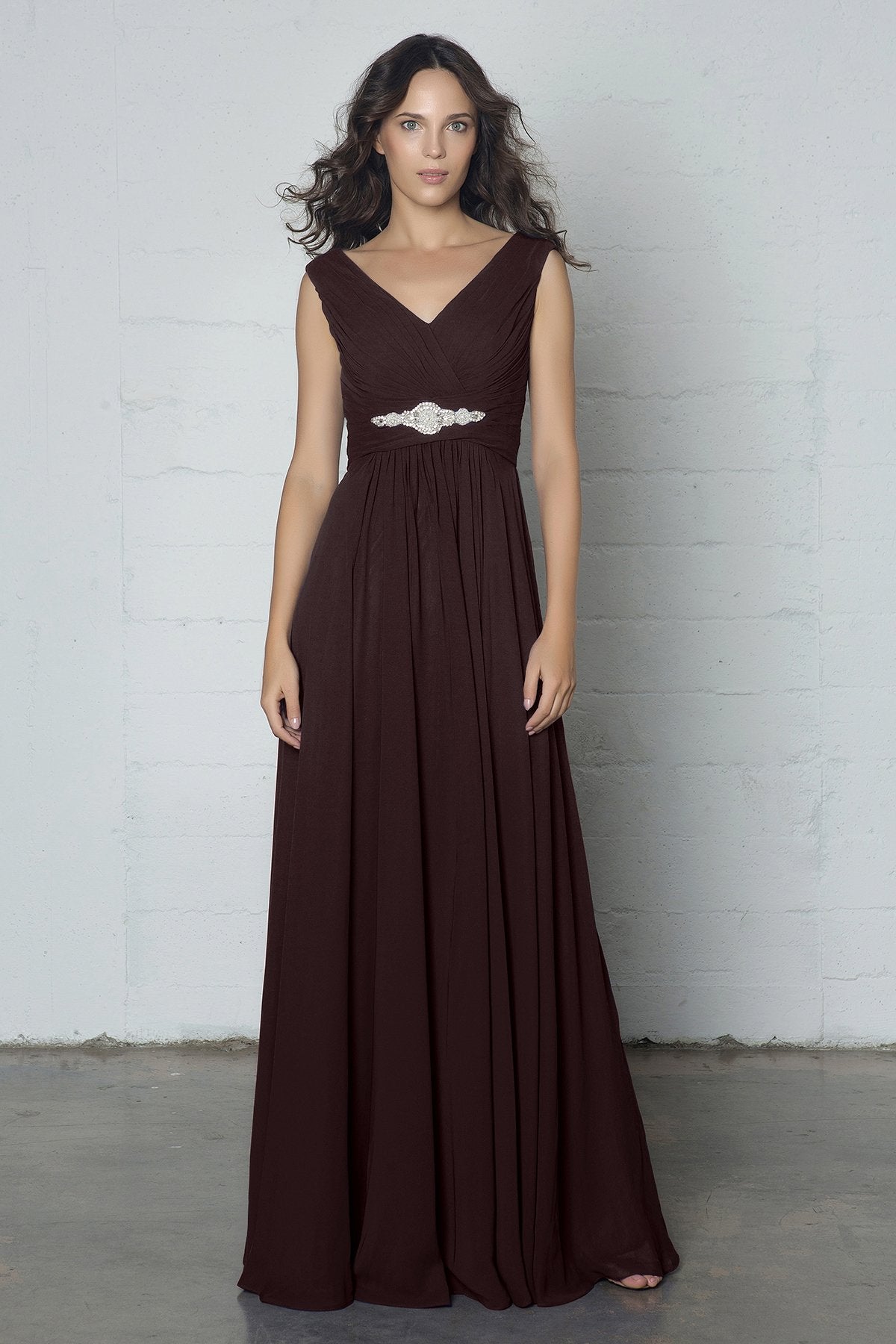 COCOMELODY Sheath-Column Floor Length Chiffon Dress COZF14002 