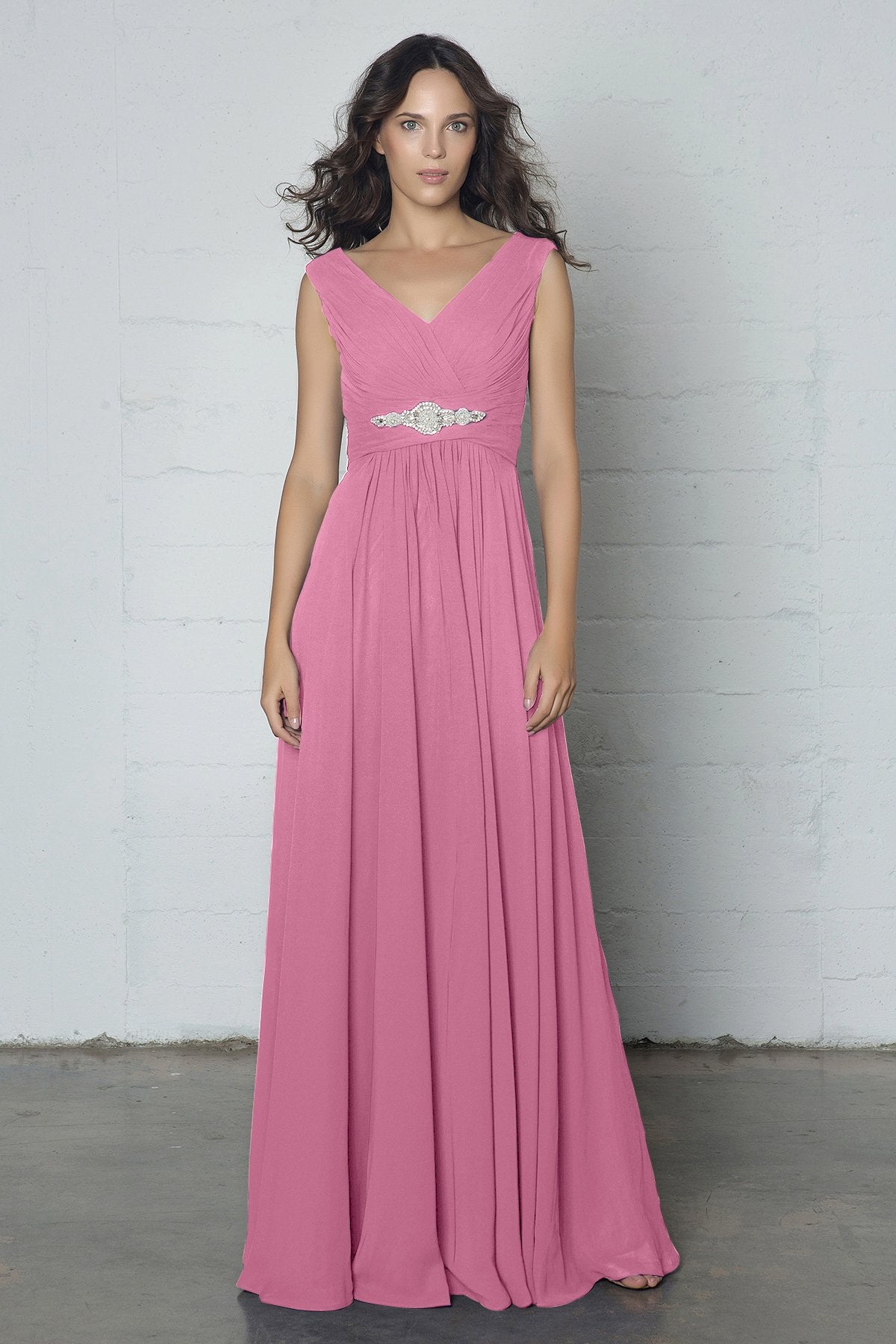 COCOMELODY Sheath-Column Floor Length Chiffon Dress COZF14002 