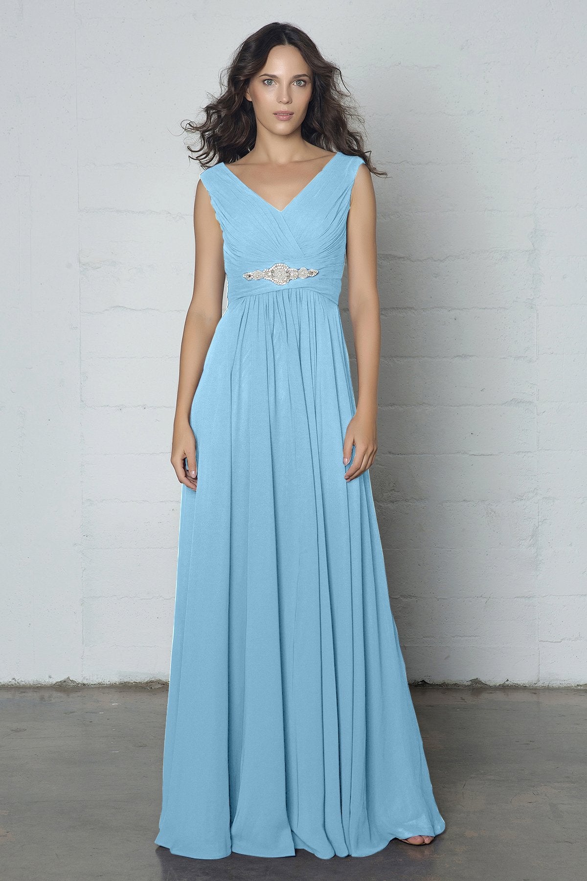 COCOMELODY Sheath-Column Floor Length Chiffon Dress COZF14002 