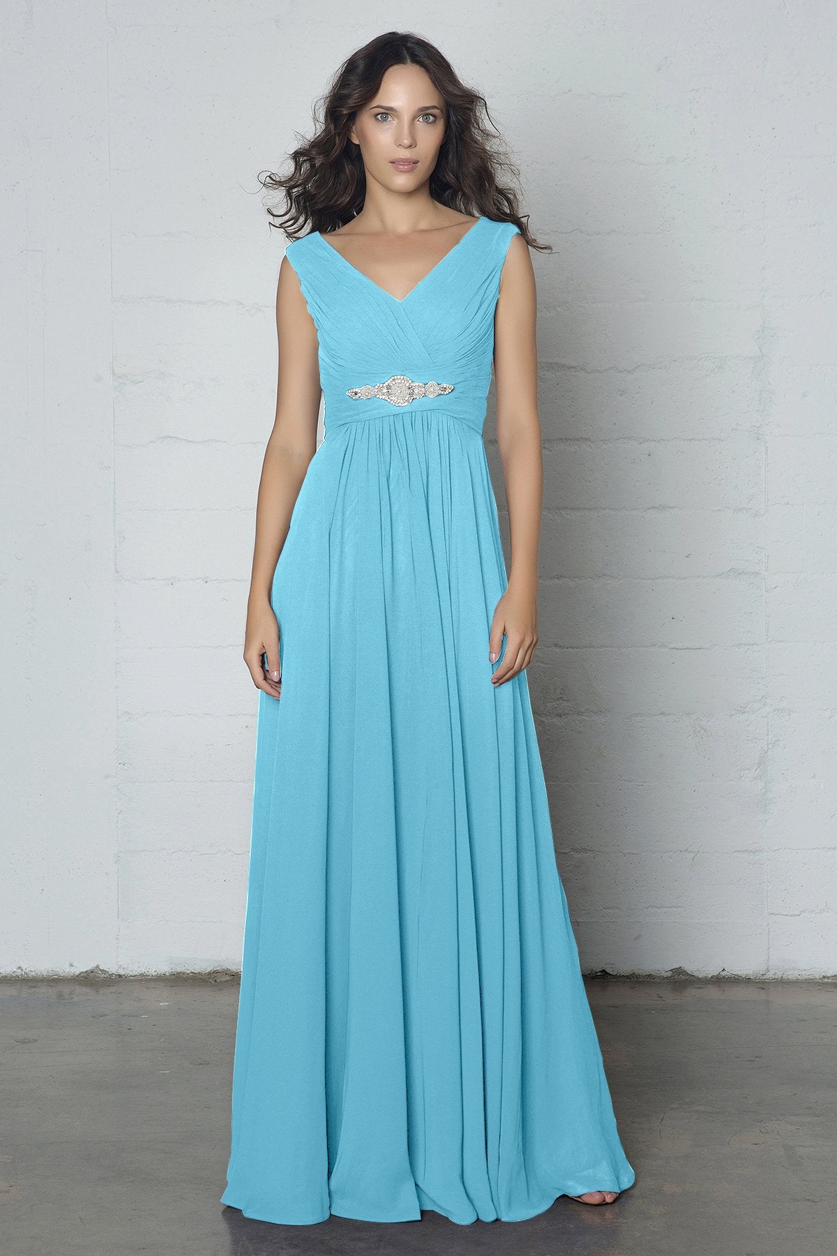 COCOMELODY Sheath-Column Floor Length Chiffon Dress COZF14002 