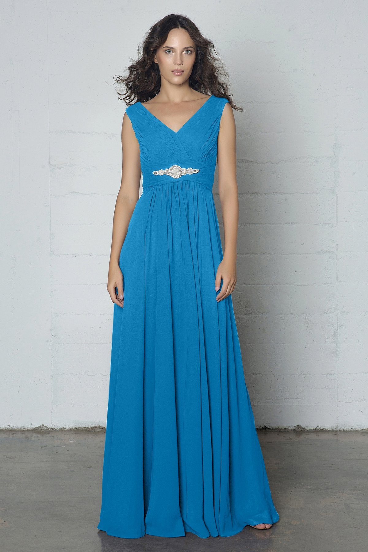 COCOMELODY Sheath-Column Floor Length Chiffon Dress COZF14002 