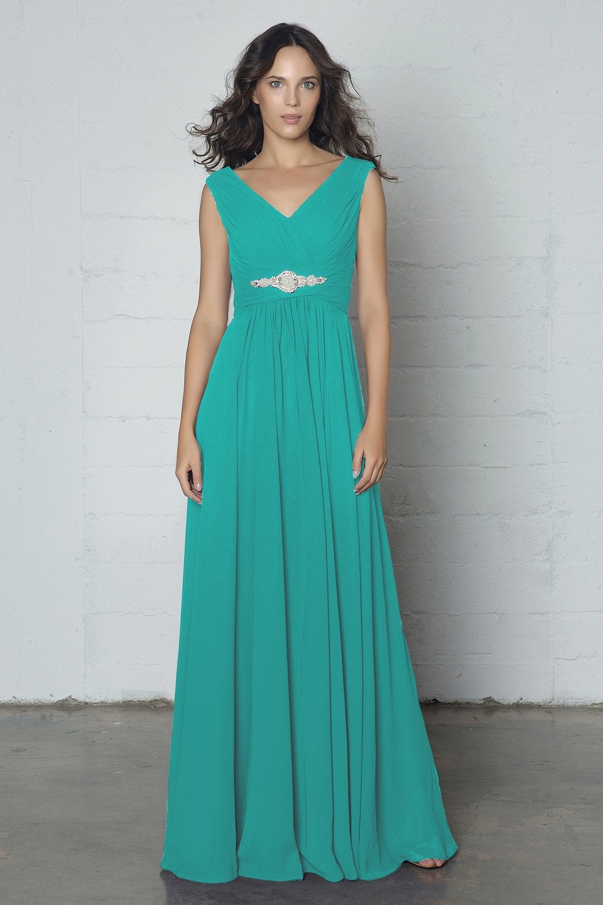 COCOMELODY Sheath-Column Floor Length Chiffon Dress COZF14002 