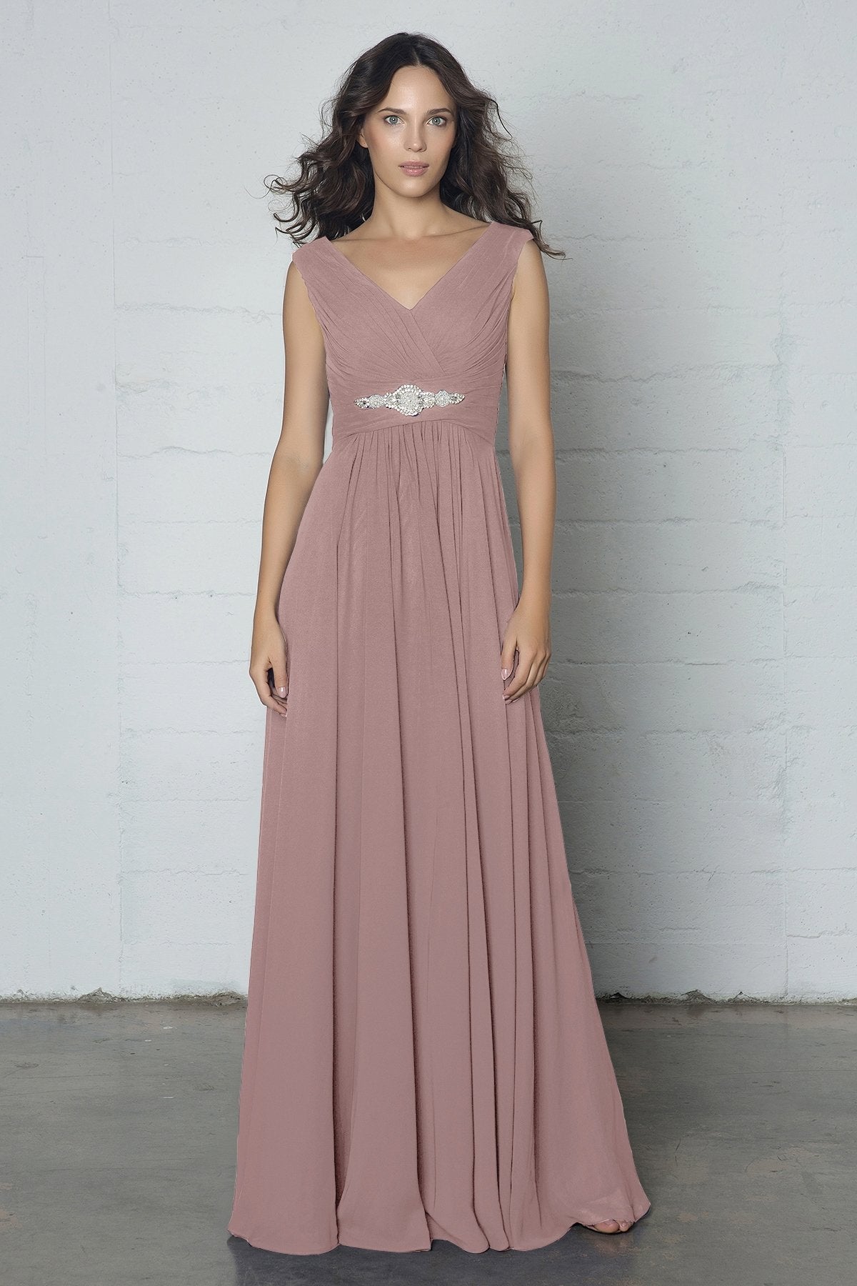 COCOMELODY Sheath-Column Floor Length Chiffon Dress COZF14002 