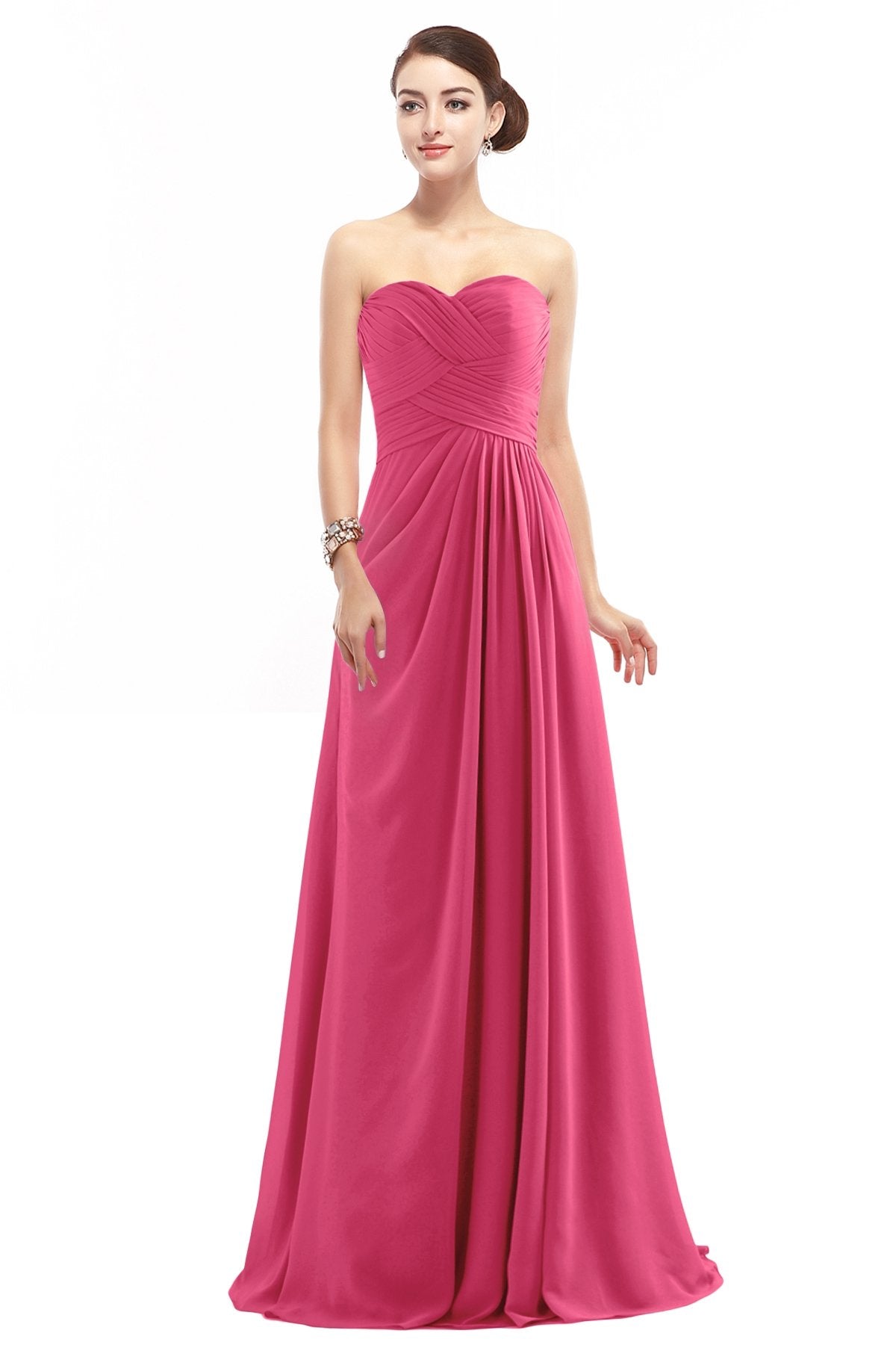 COCOMELODY Sheath Floor Length Chiffon Bridesmaid Dress COZF1401D 