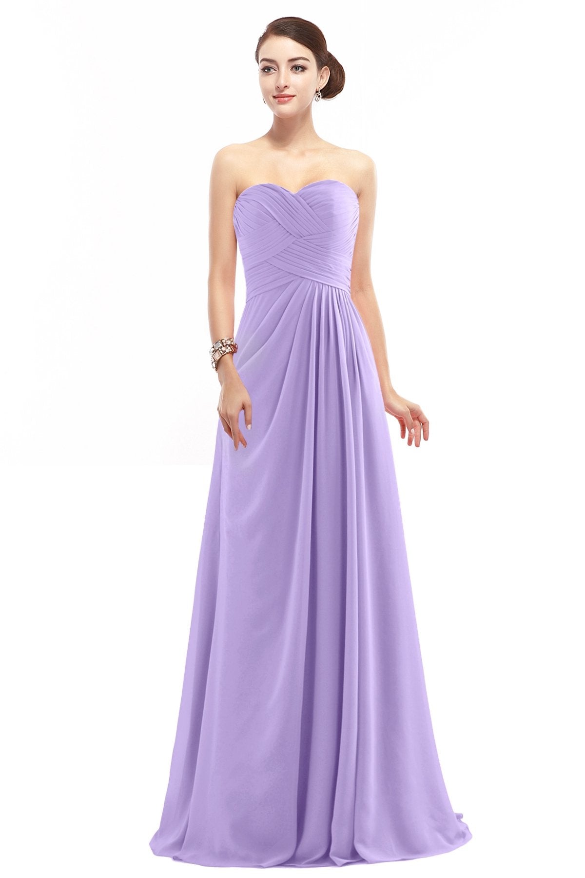 COCOMELODY Sheath Floor Length Chiffon Bridesmaid Dress COZF1401D 