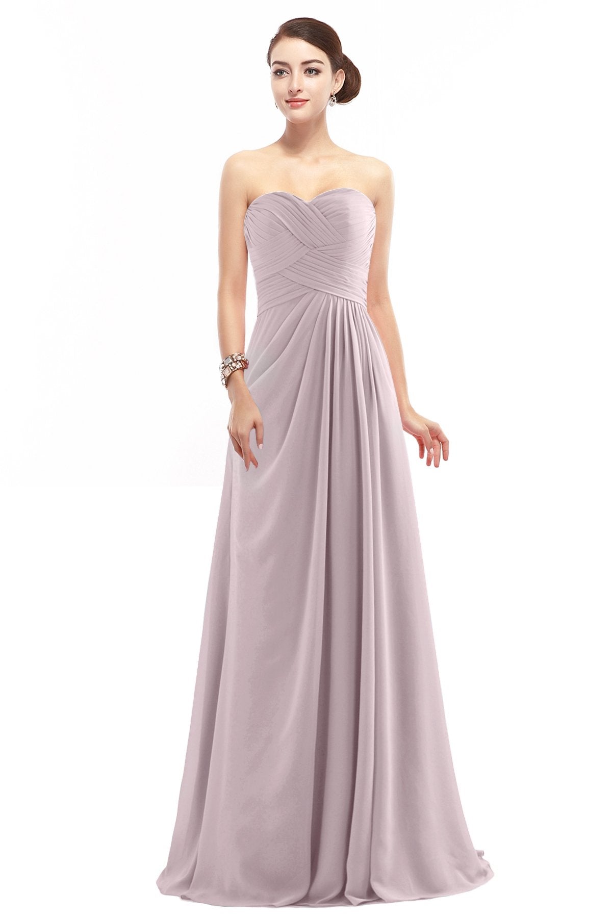 COCOMELODY Sheath Floor Length Chiffon Bridesmaid Dress COZF1401D 