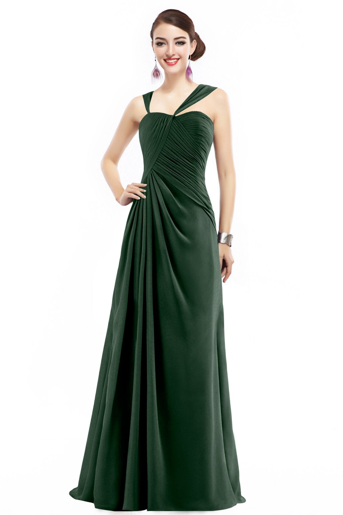 COCOMELODY Sheath Floor Length Chiffon Bridesmaid Dress COZF1401F 