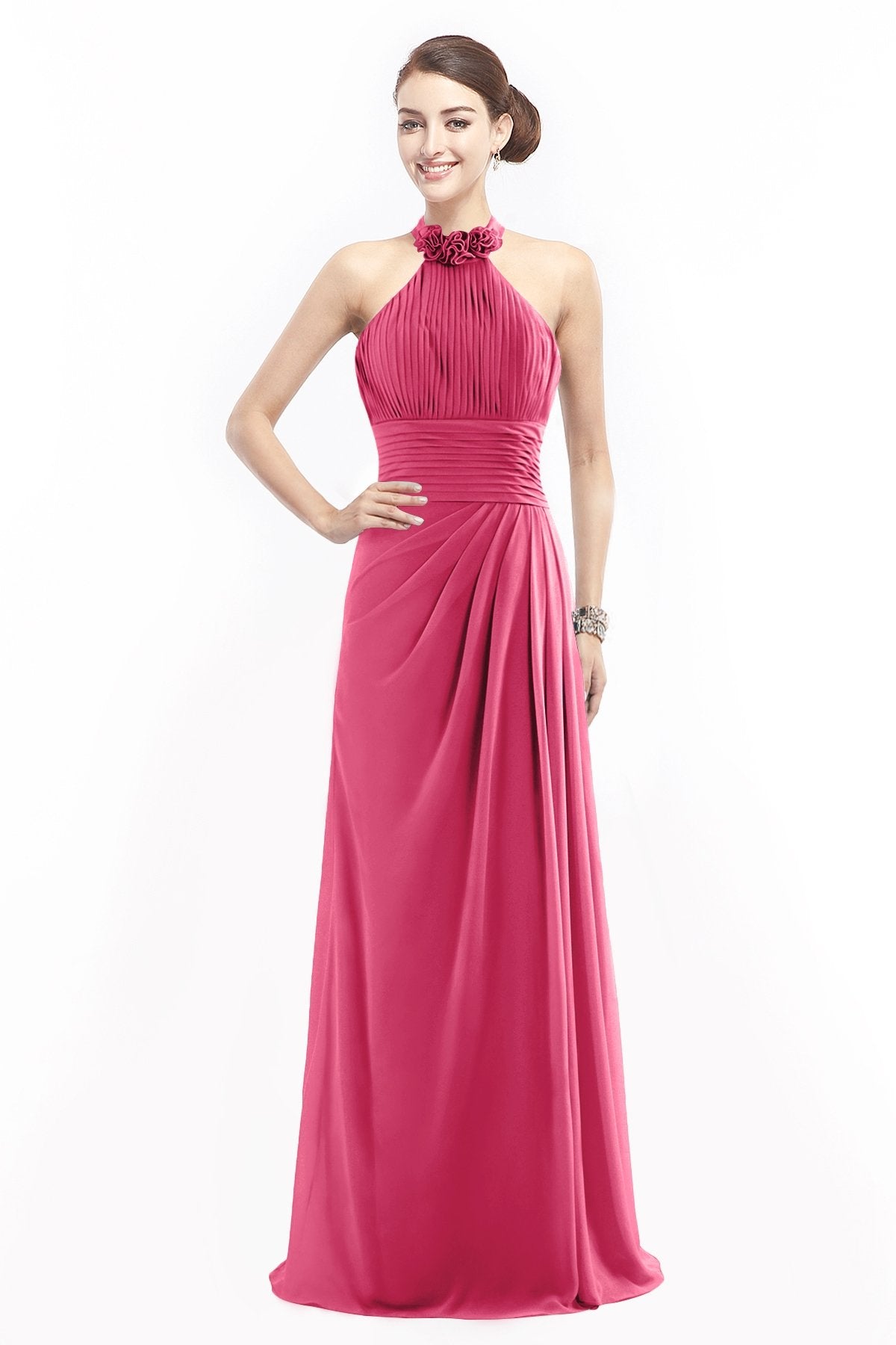 COCOMELODY Sheath Floor Length Chiffon Bridesmaid Dress COZF14020 