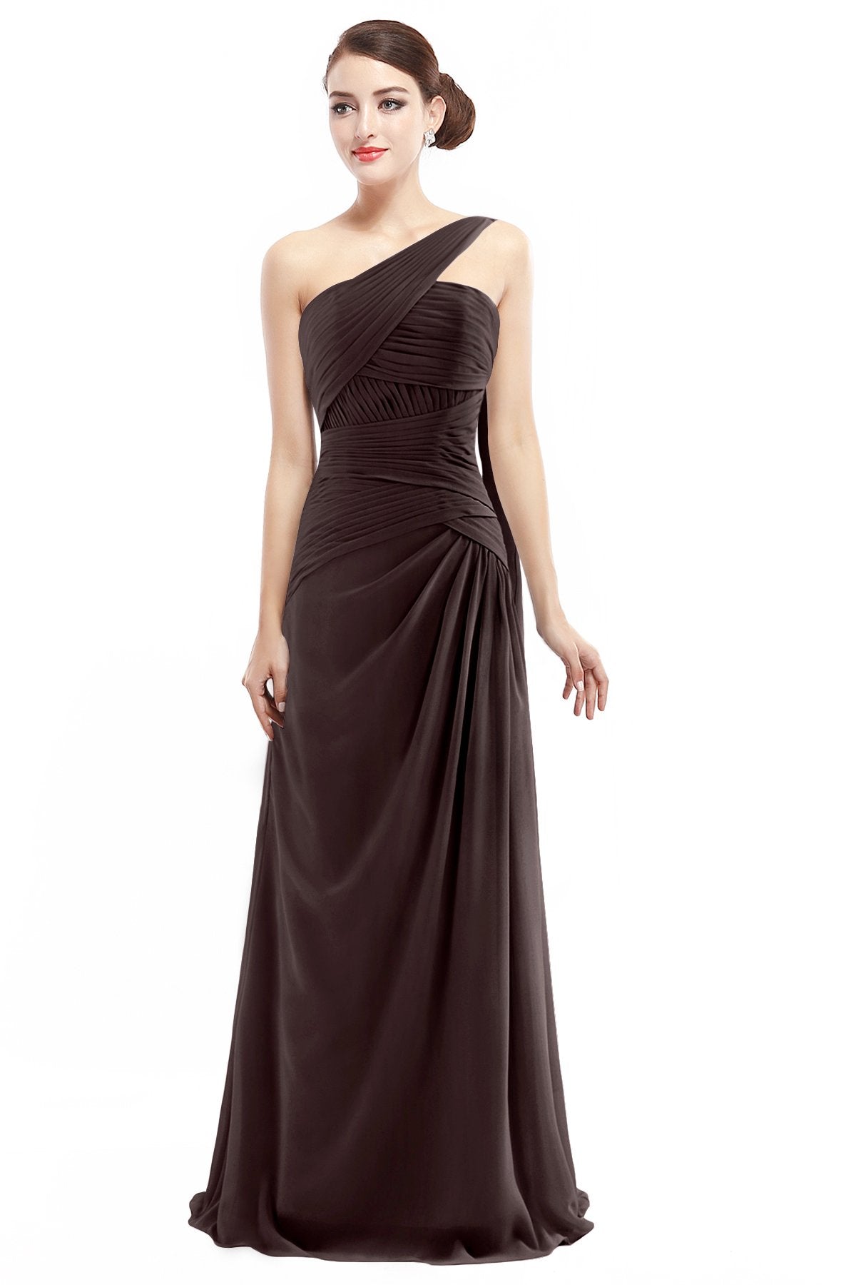 COCOMELODY Sheath Floor Length Chiffon Bridesmaid Dress COZF14021 