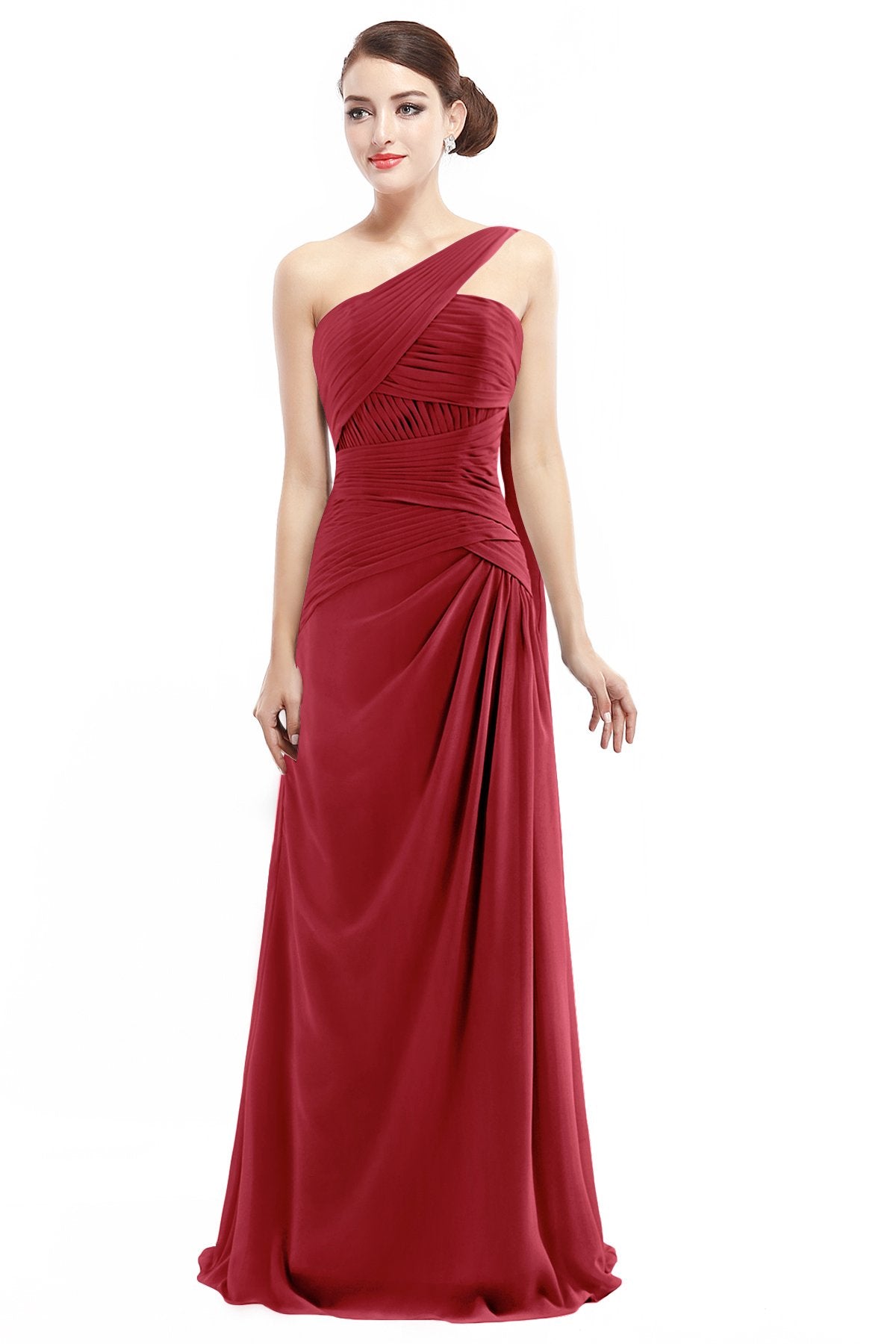 COCOMELODY Sheath Floor Length Chiffon Bridesmaid Dress COZF14021 