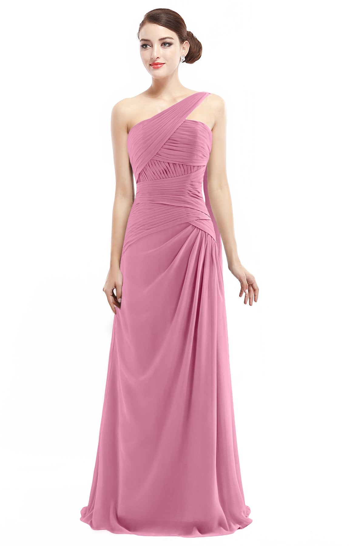 COCOMELODY Sheath Floor Length Chiffon Bridesmaid Dress COZF14021 