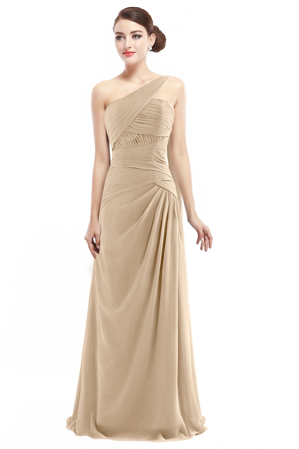 COCOMELODY Sheath Floor Length Chiffon Bridesmaid Dress COZF14021 