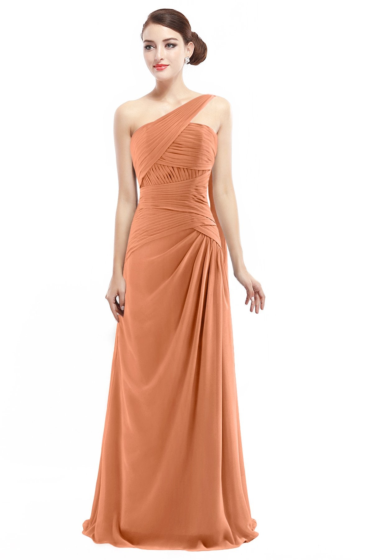 COCOMELODY Sheath Floor Length Chiffon Bridesmaid Dress COZF14021 