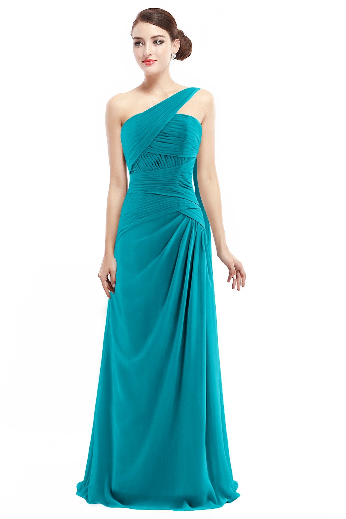 COCOMELODY Sheath Floor Length Chiffon Bridesmaid Dress COZF14021 