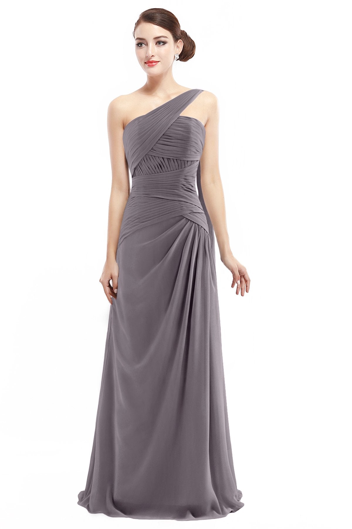 COCOMELODY Sheath Floor Length Chiffon Bridesmaid Dress COZF14021 