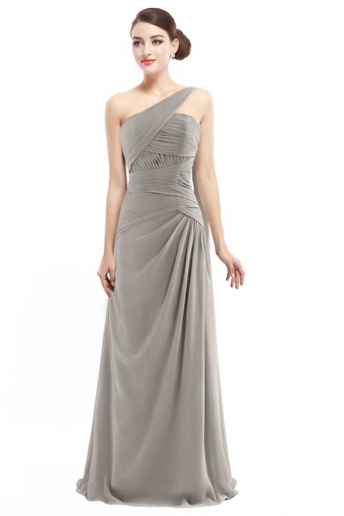 COCOMELODY Sheath Floor Length Chiffon Bridesmaid Dress COZF14021 