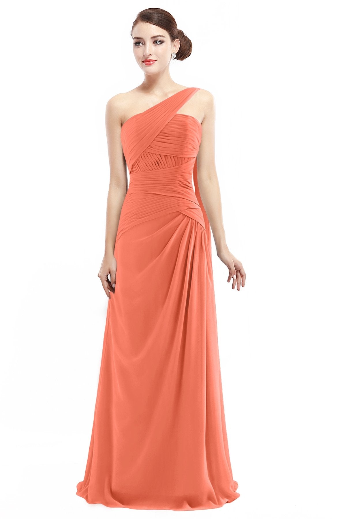 COCOMELODY Sheath Floor Length Chiffon Bridesmaid Dress COZF14021 