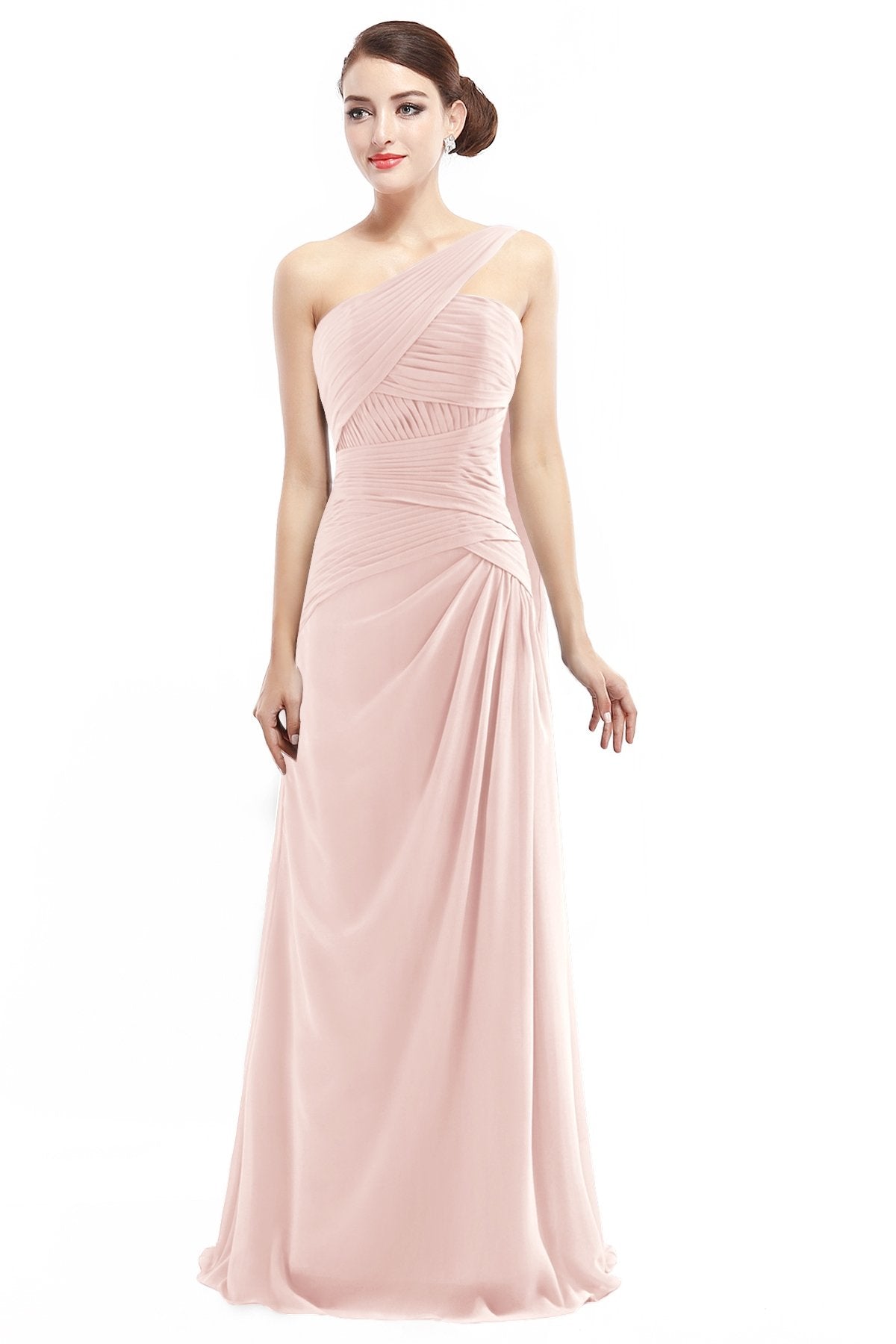 COCOMELODY Sheath Floor Length Chiffon Bridesmaid Dress COZF14021 