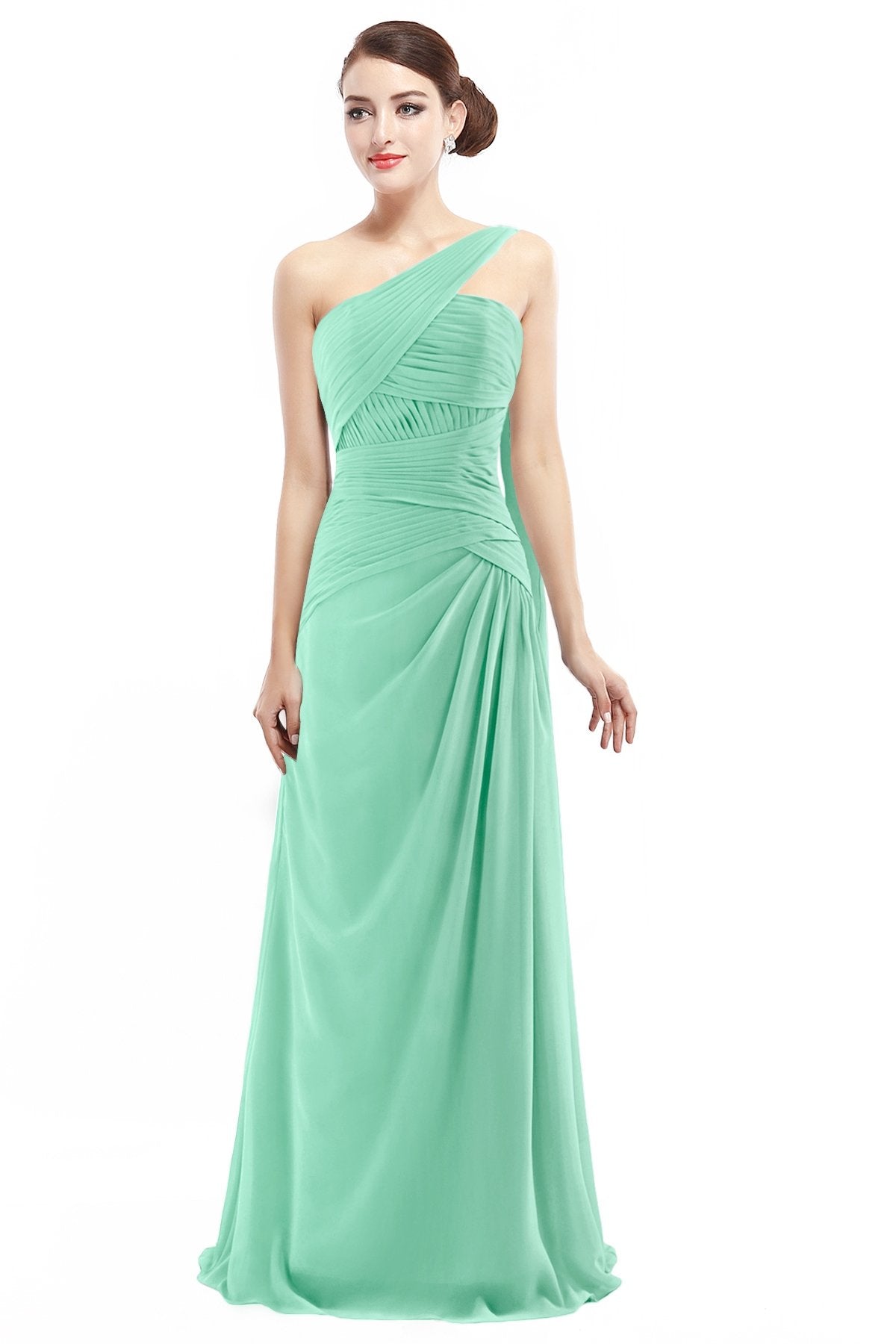 COCOMELODY Sheath Floor Length Chiffon Bridesmaid Dress COZF14021 