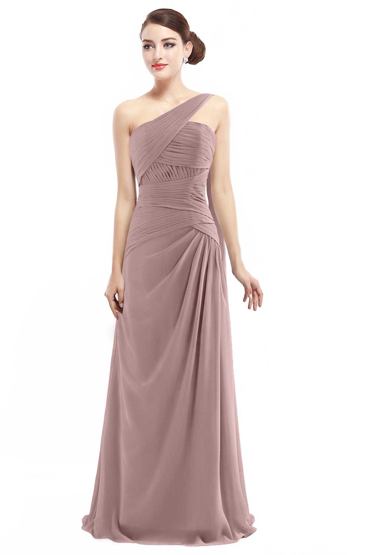 COCOMELODY Sheath Floor Length Chiffon Bridesmaid Dress COZF14021 