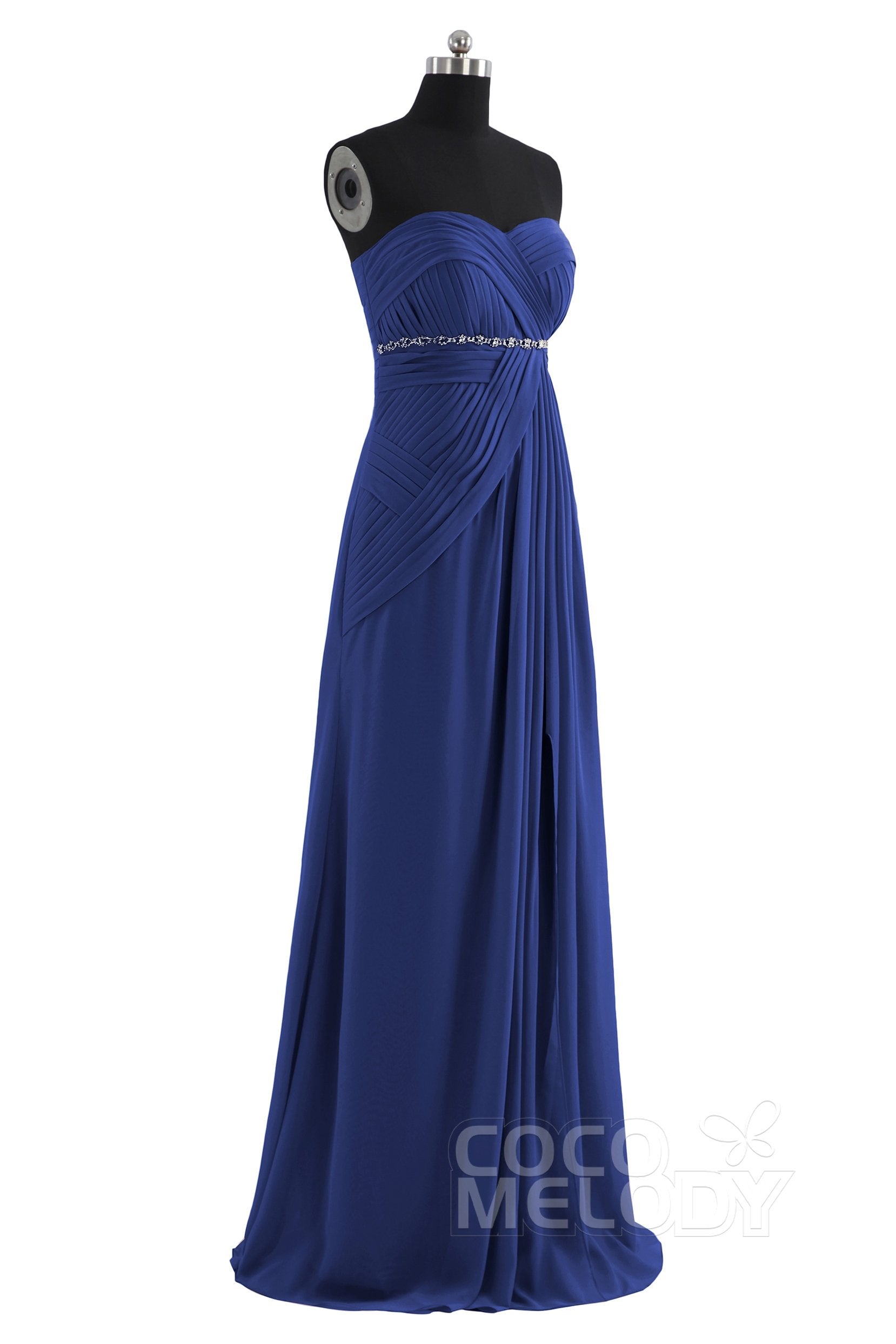 COCOMELODY Sheath Floor Length Chiffon Bridesmaid Dress COZF14022 