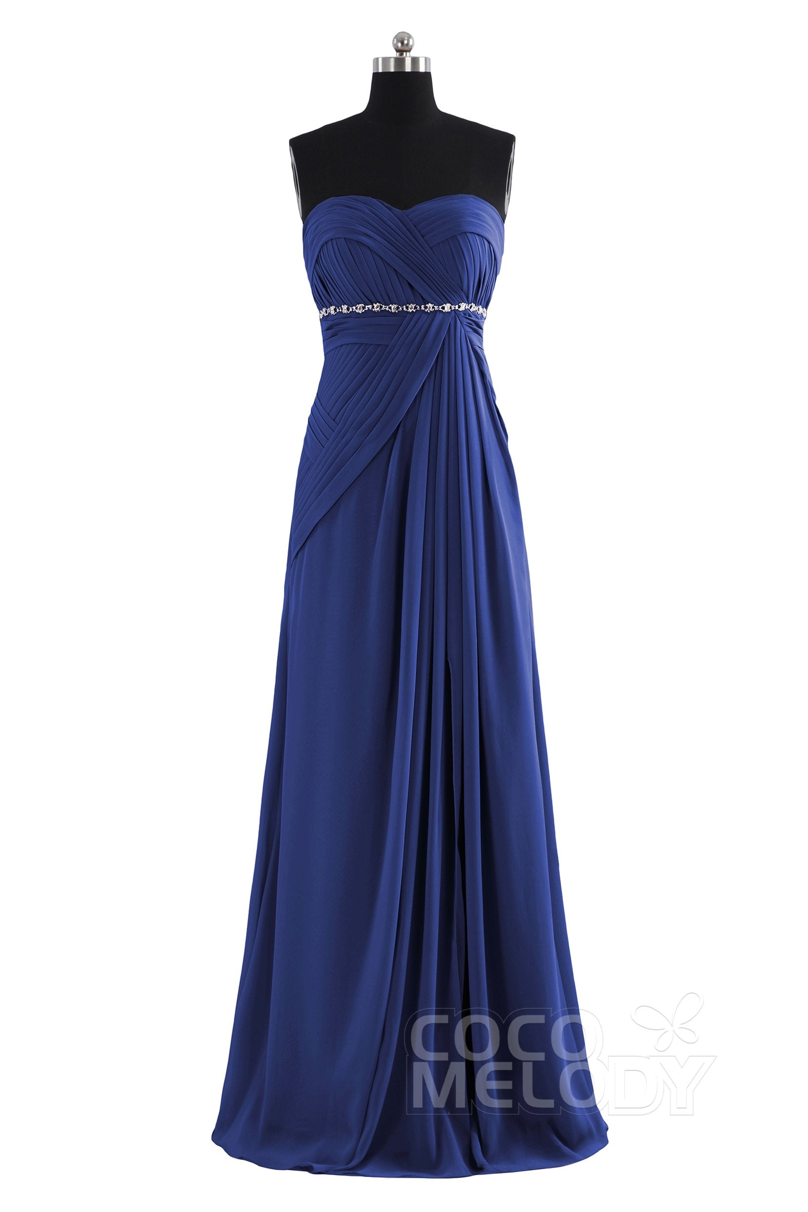 COCOMELODY Sheath Floor Length Chiffon Bridesmaid Dress COZF14022 