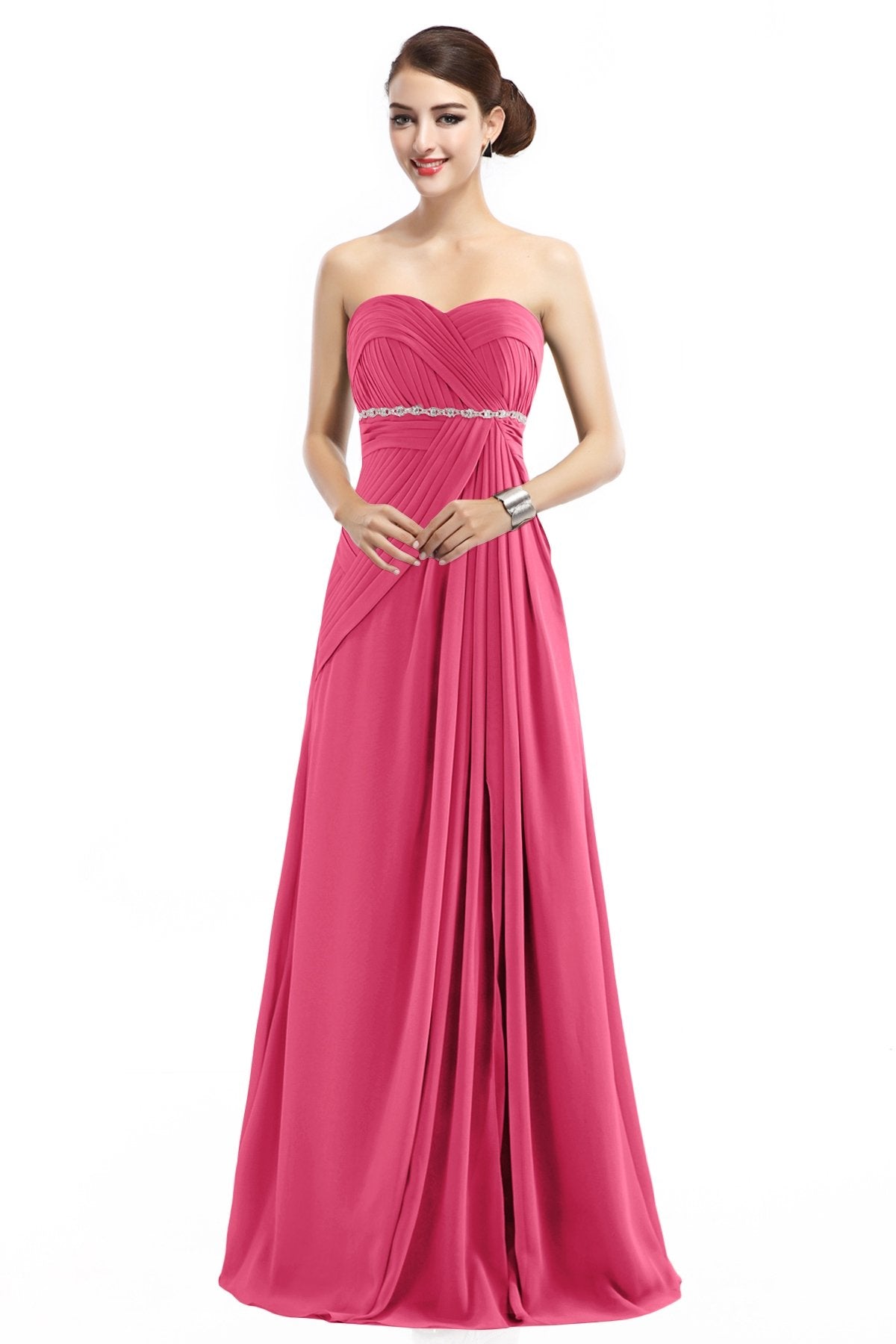 COCOMELODY Sheath Floor Length Chiffon Bridesmaid Dress COZF14022 