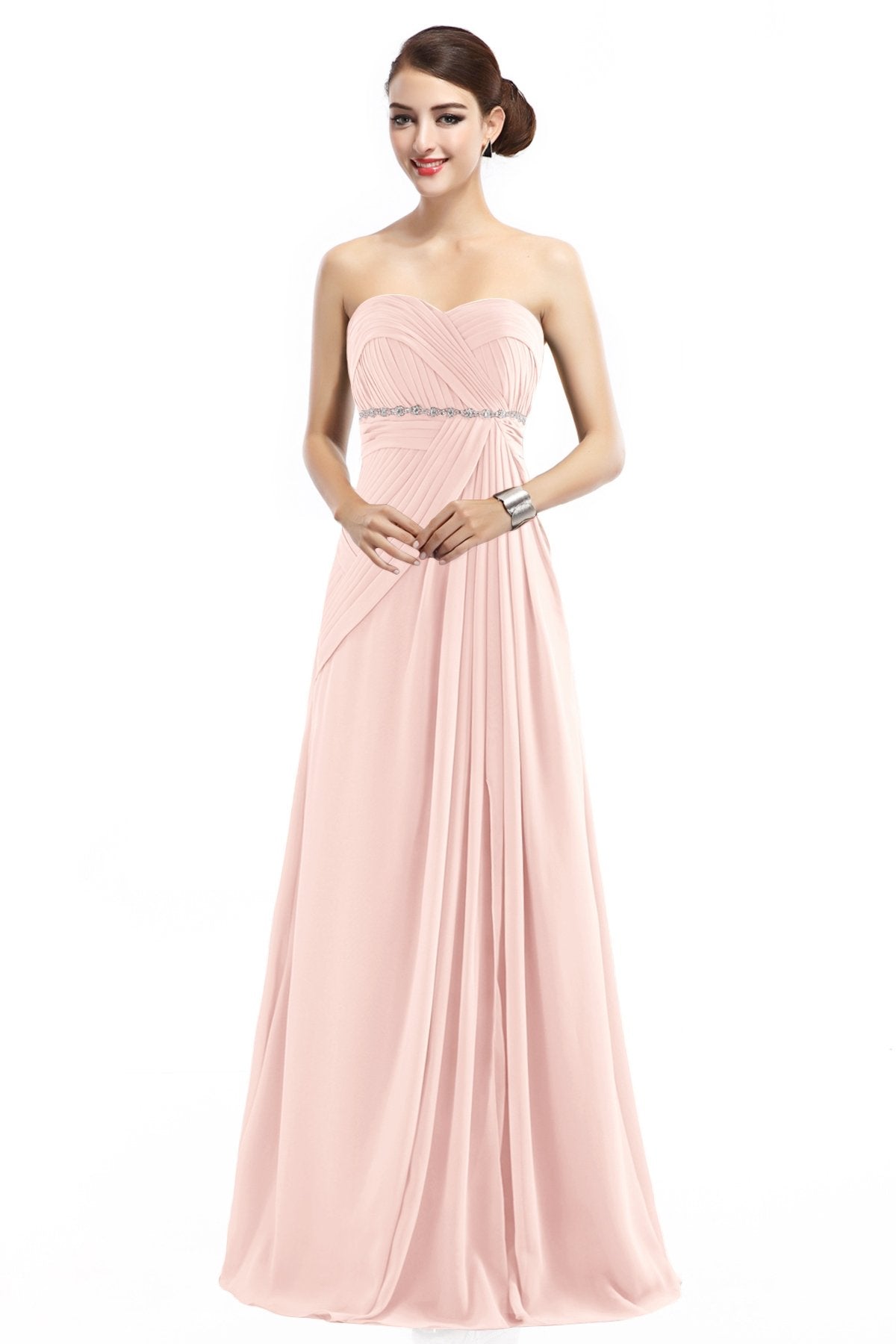 COCOMELODY Sheath Floor Length Chiffon Bridesmaid Dress COZF14022 