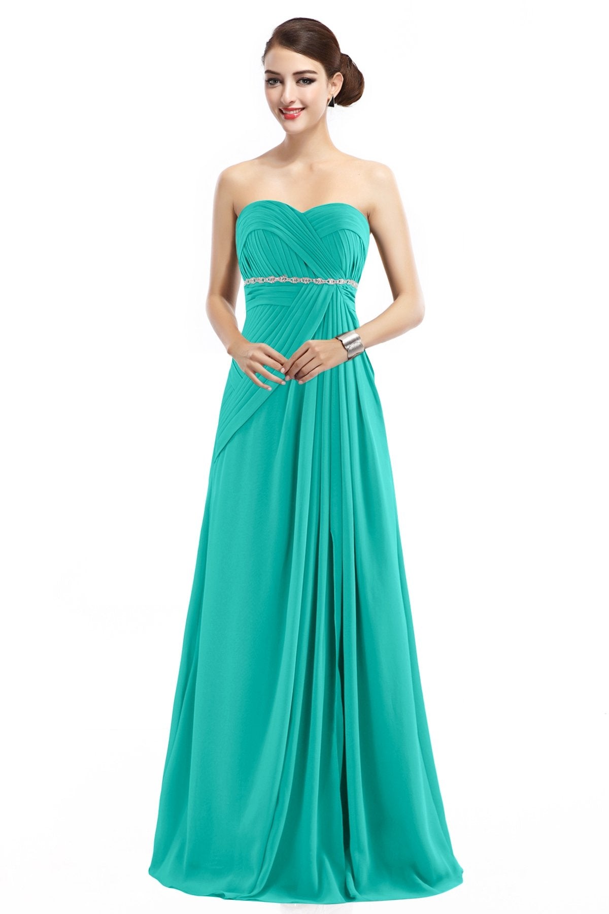 COCOMELODY Sheath Floor Length Chiffon Bridesmaid Dress COZF14022 