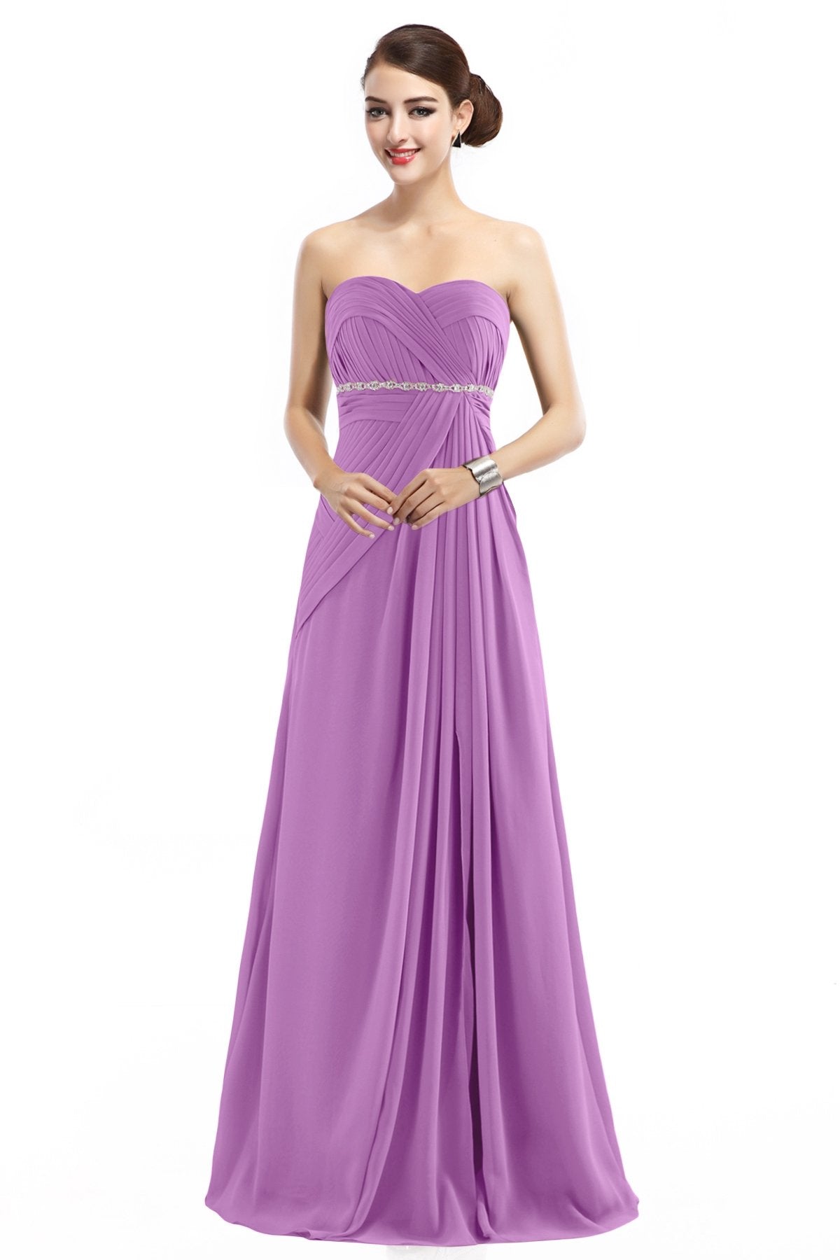 COCOMELODY Sheath Floor Length Chiffon Bridesmaid Dress COZF14022 