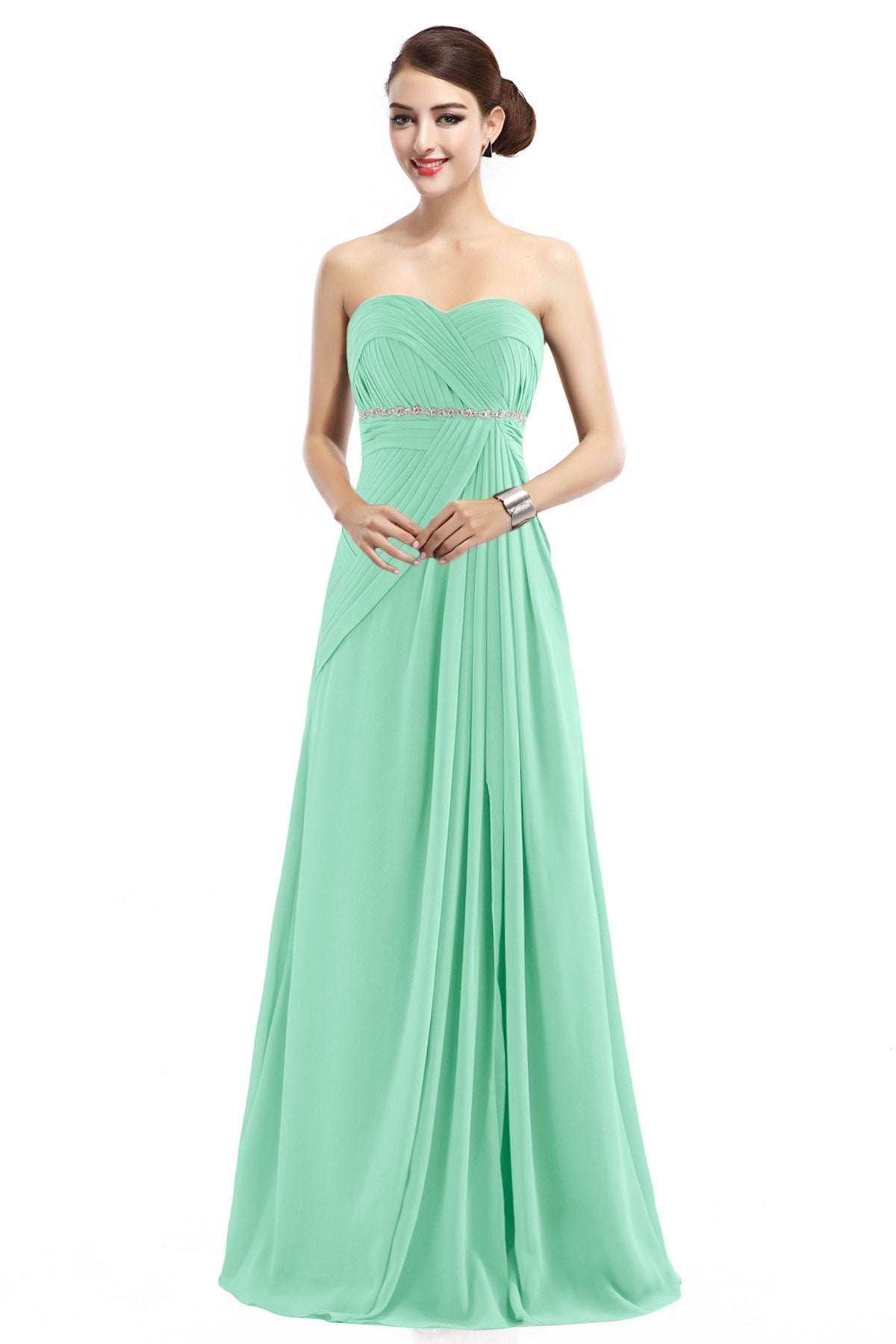 COCOMELODY Sheath Floor Length Chiffon Bridesmaid Dress COZF14022 