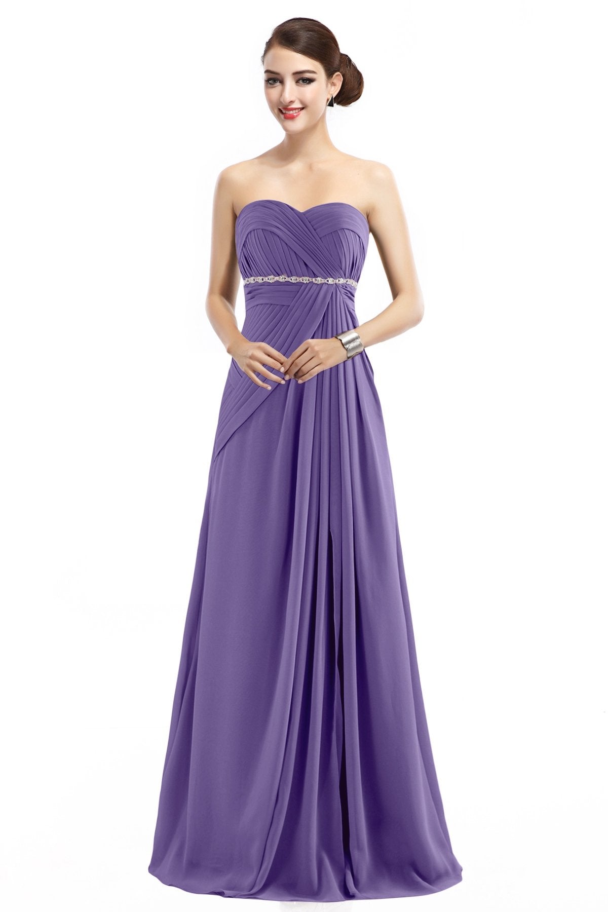 COCOMELODY Sheath Floor Length Chiffon Bridesmaid Dress COZF14022 