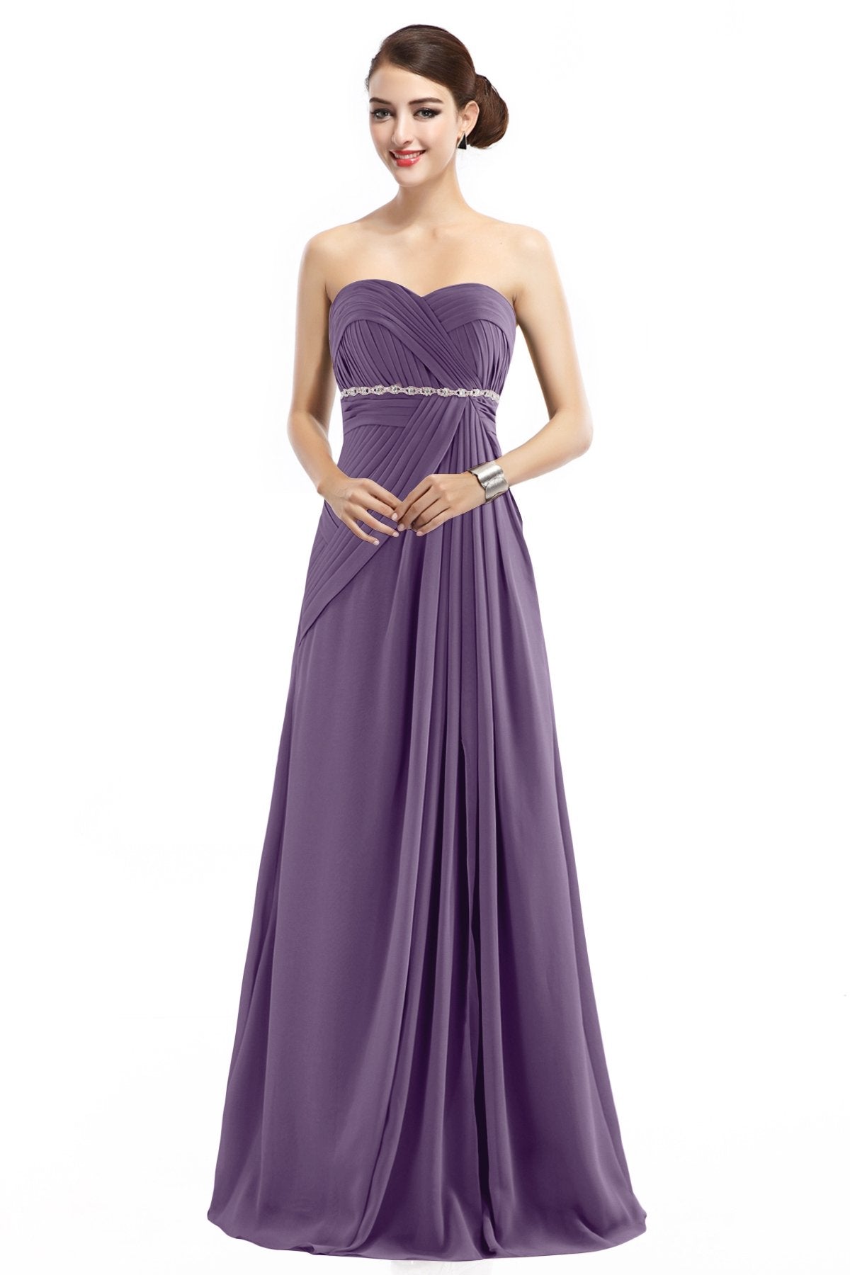 COCOMELODY Sheath Floor Length Chiffon Bridesmaid Dress COZF14022 