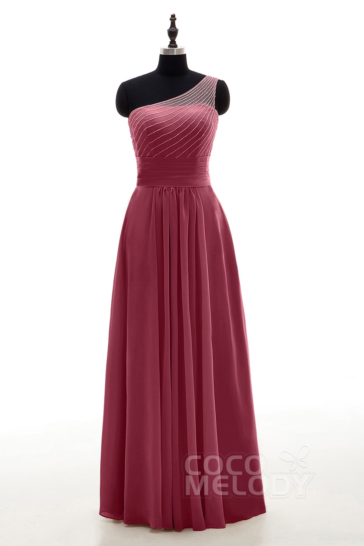 COCOMELODY Sheath Floor Length Chiffon Bridesmaid Dress COZF1409A 