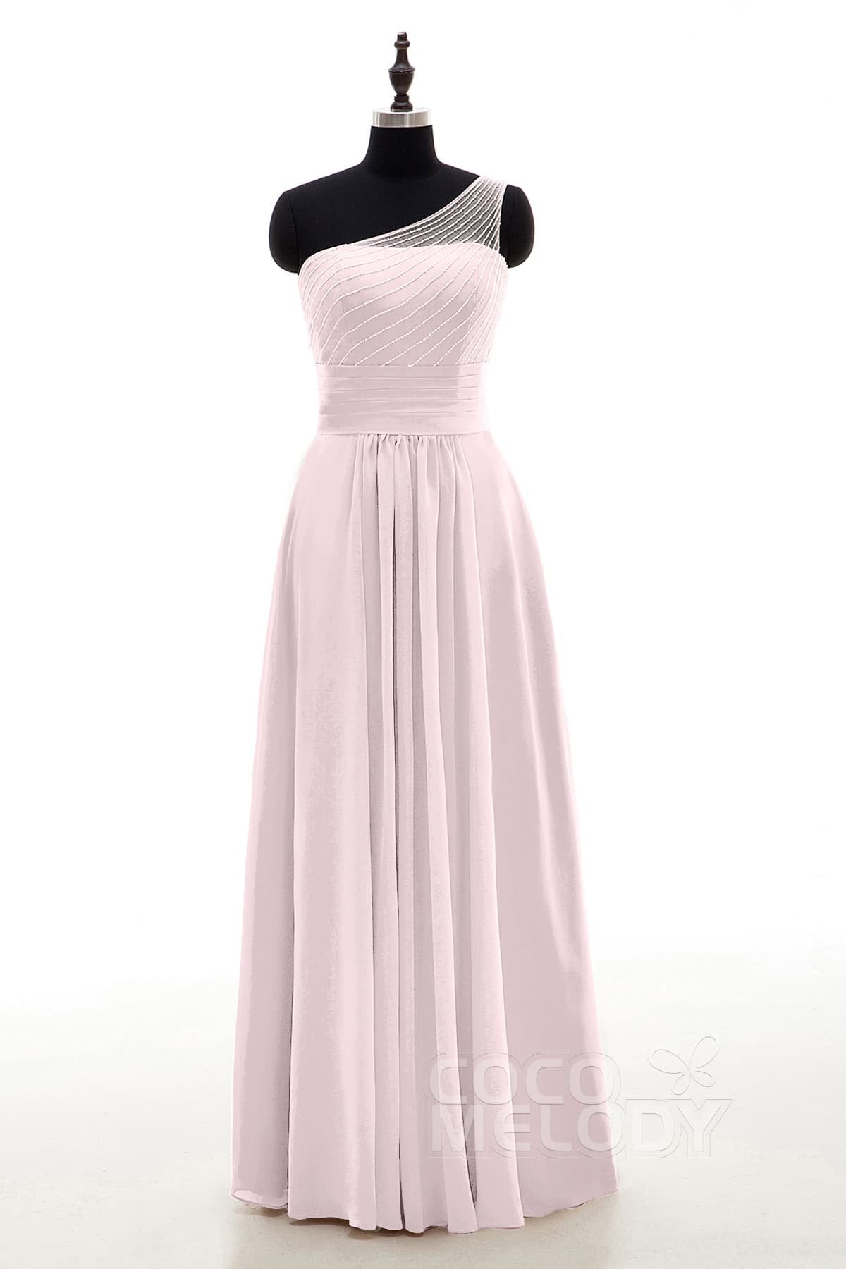 COCOMELODY Sheath Floor Length Chiffon Bridesmaid Dress COZF1409A 