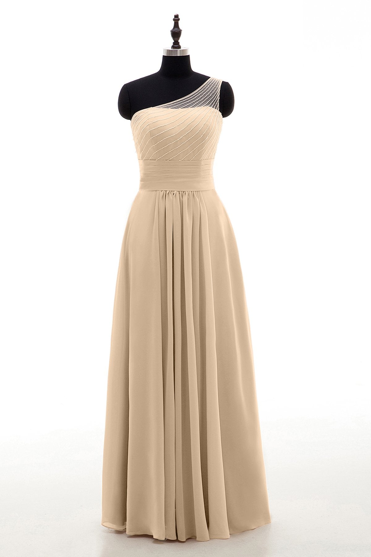 COCOMELODY Sheath Floor Length Chiffon Bridesmaid Dress COZF1409A 