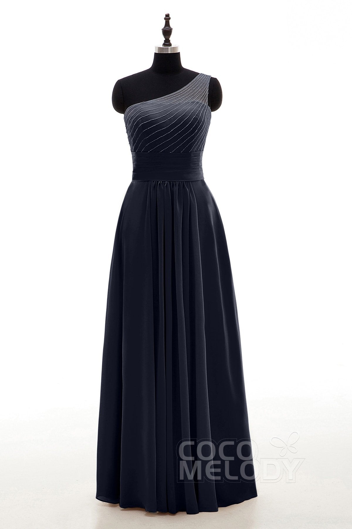 COCOMELODY Sheath Floor Length Chiffon Bridesmaid Dress COZF1409A 