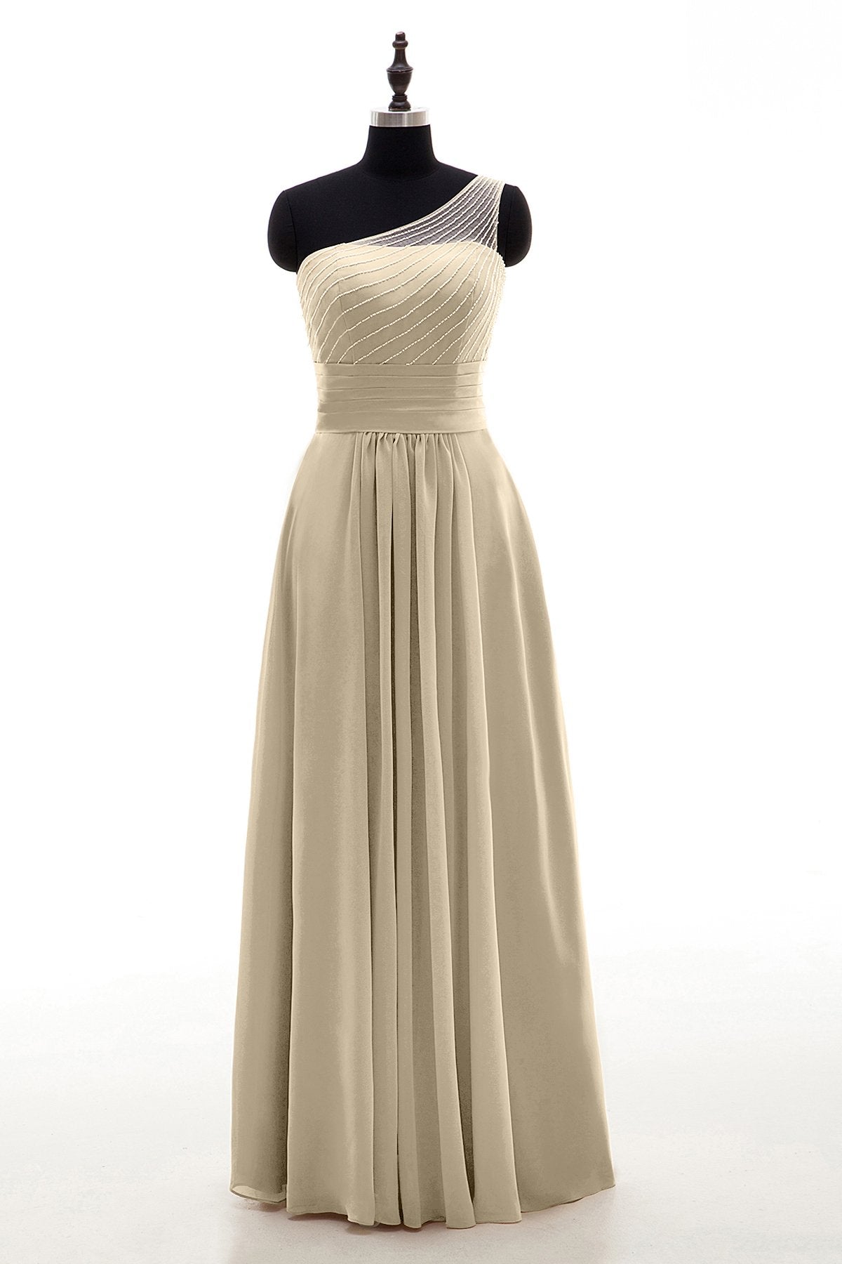 COCOMELODY Sheath Floor Length Chiffon Bridesmaid Dress COZF1409A 