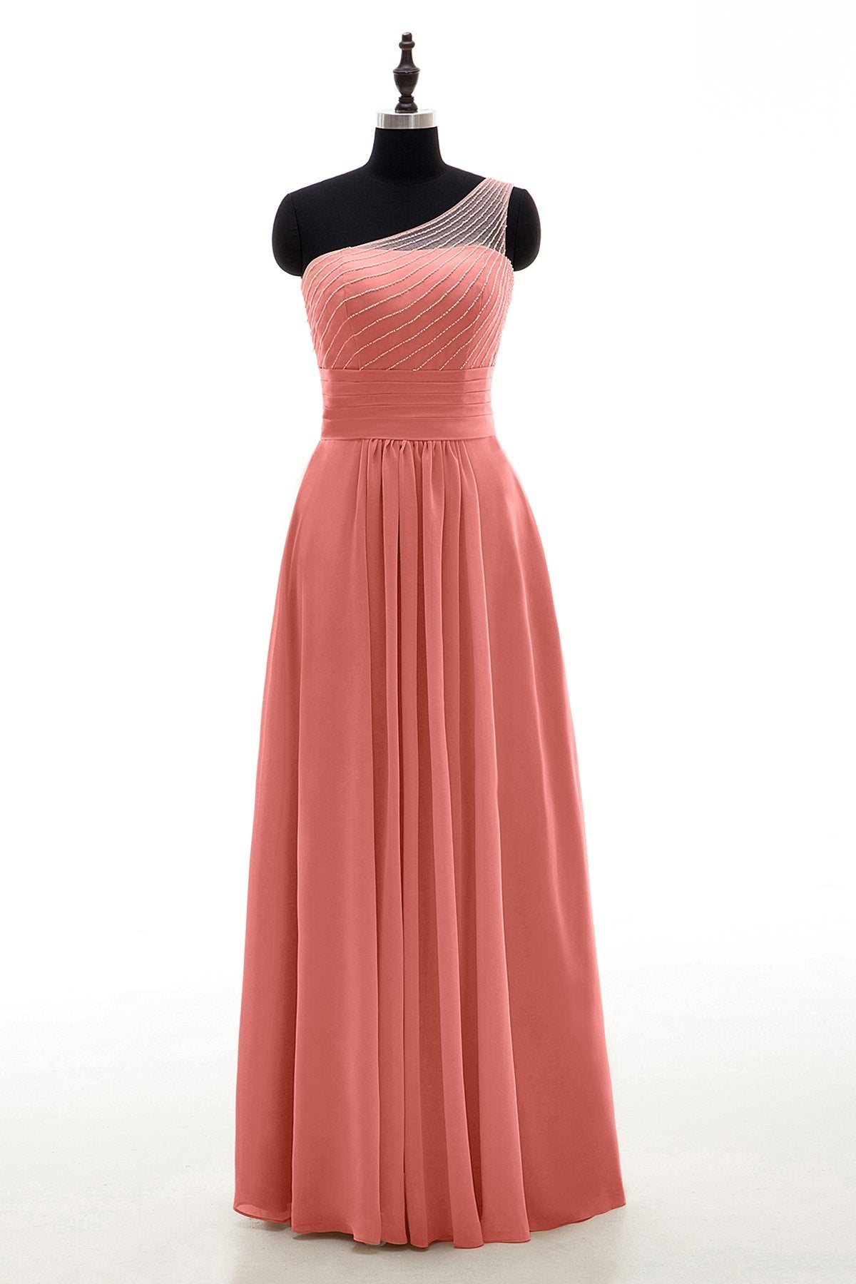 COCOMELODY Sheath Floor Length Chiffon Bridesmaid Dress COZF1409A 